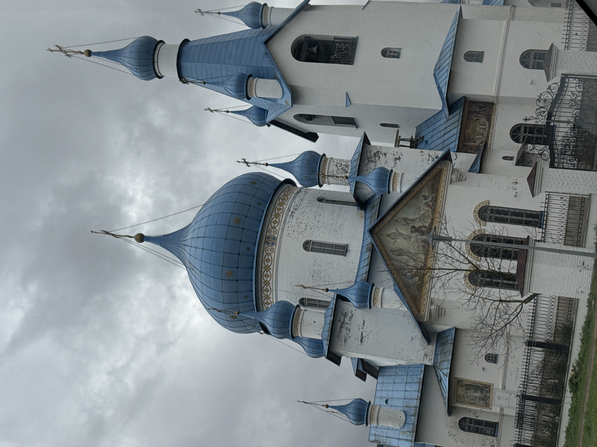 Orthodox church with multiple domes observed in Saint Petersburg