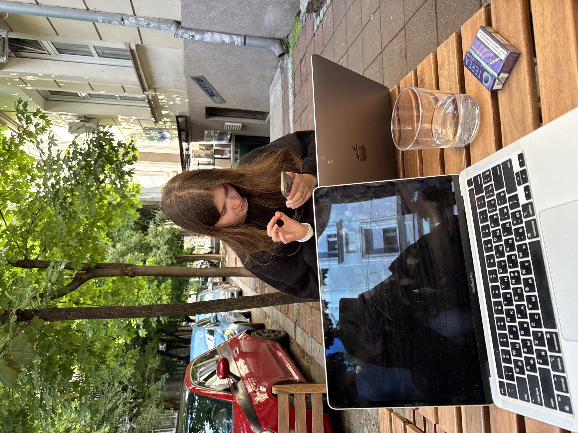 Young woman spotted at cafe, indoors in Belgrade