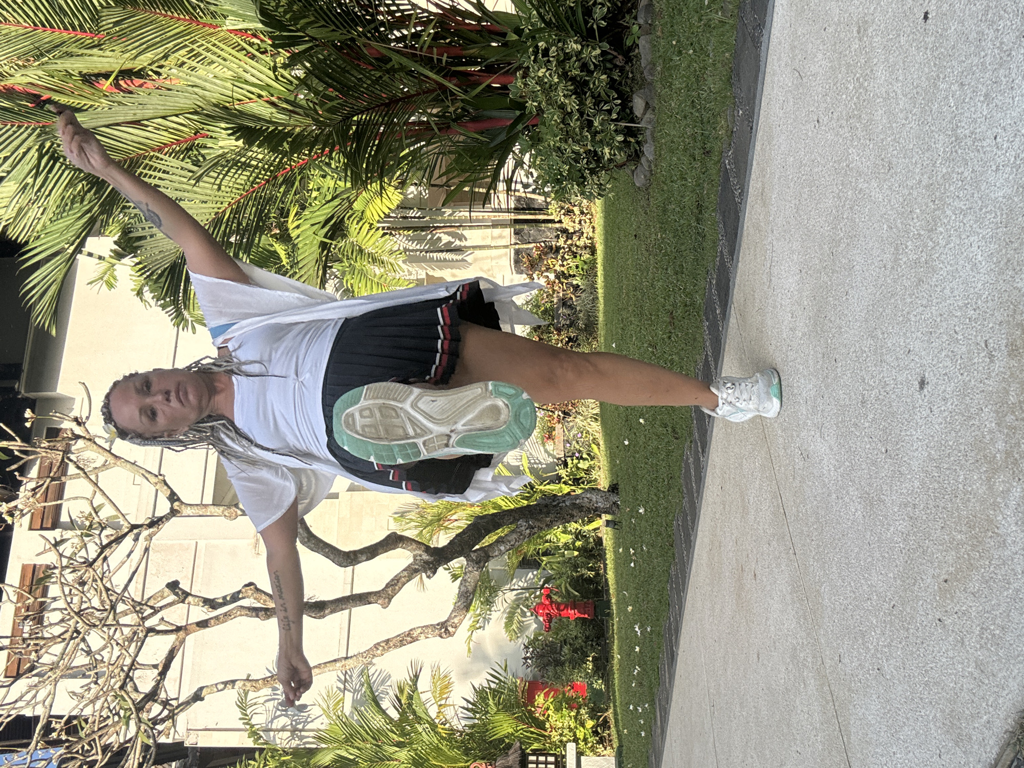Exploring a Balinese resort garden in Kuta Selatan