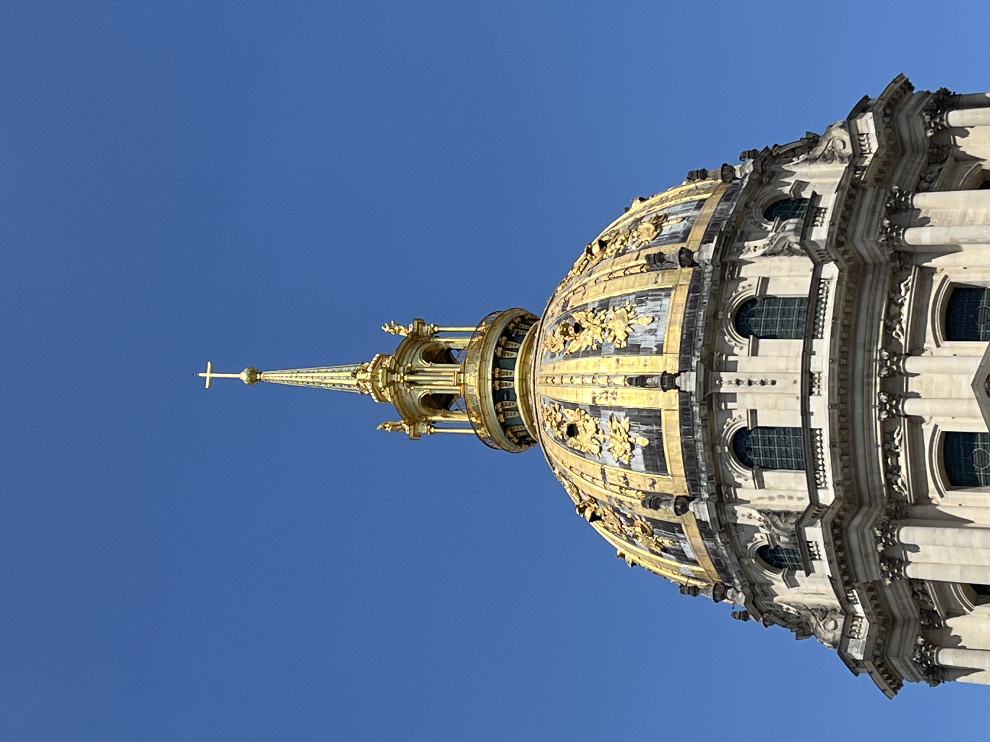 Les Invalides golden dome and Paris landmarks on a sunny afternoon
