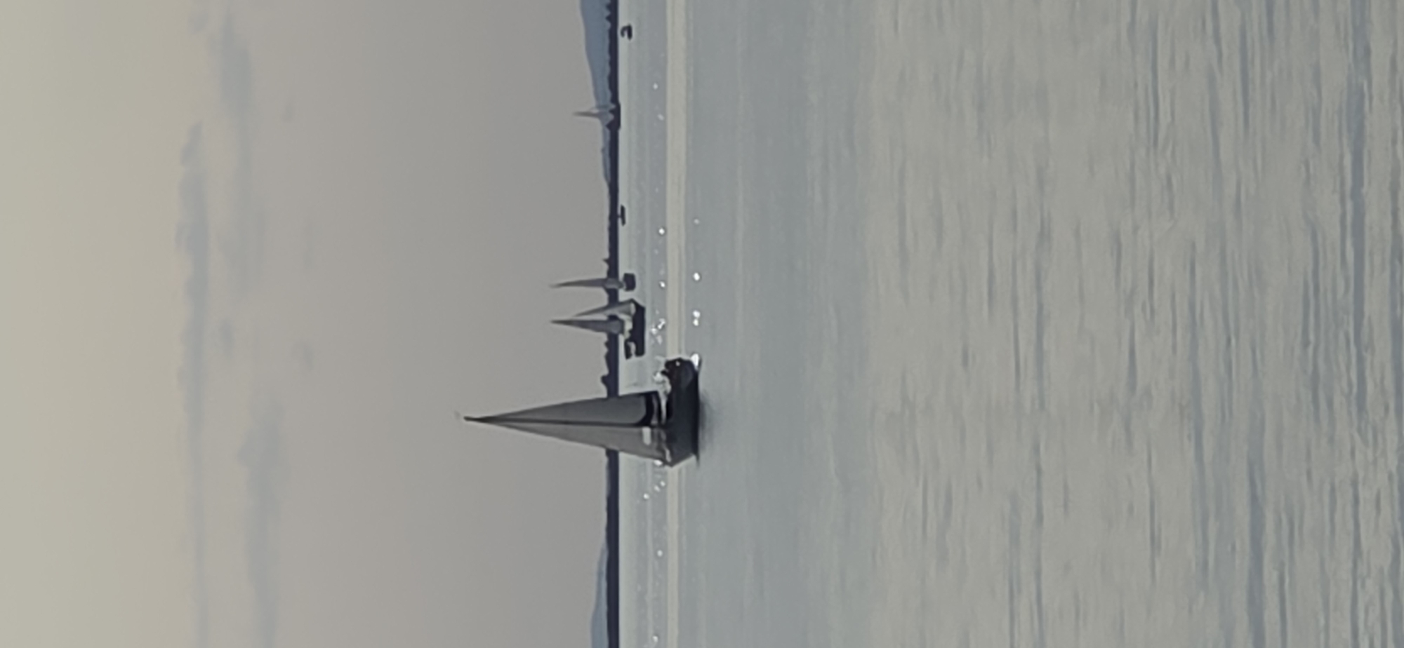 Sailboats on Lake Constance under an overcast Alpine sky