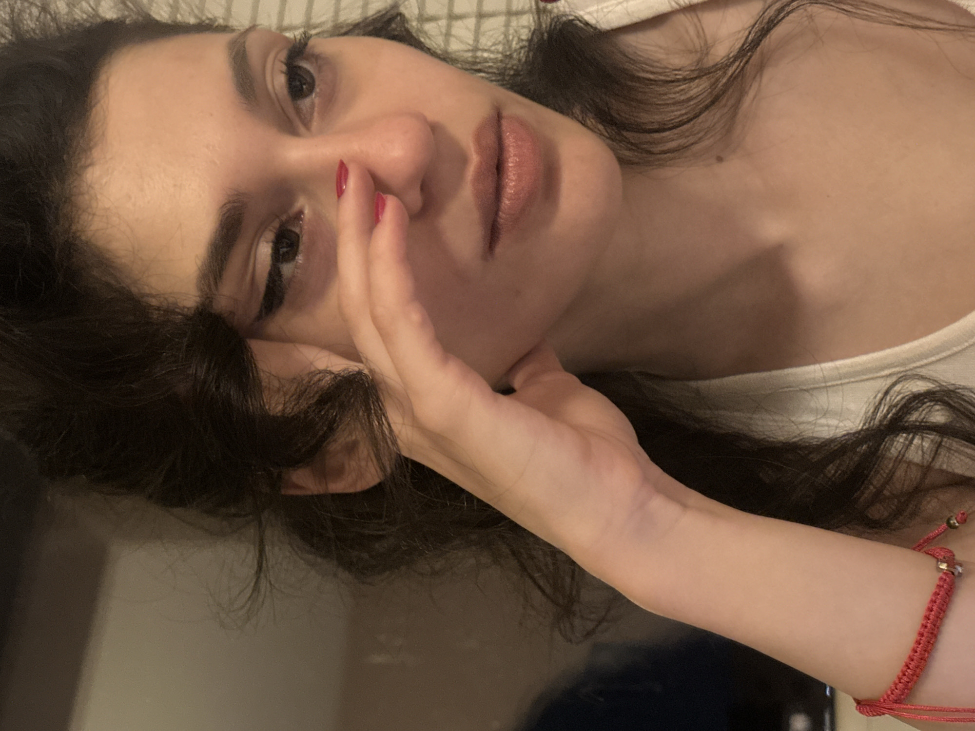 Woman documents personal moment through selfies in Sofia