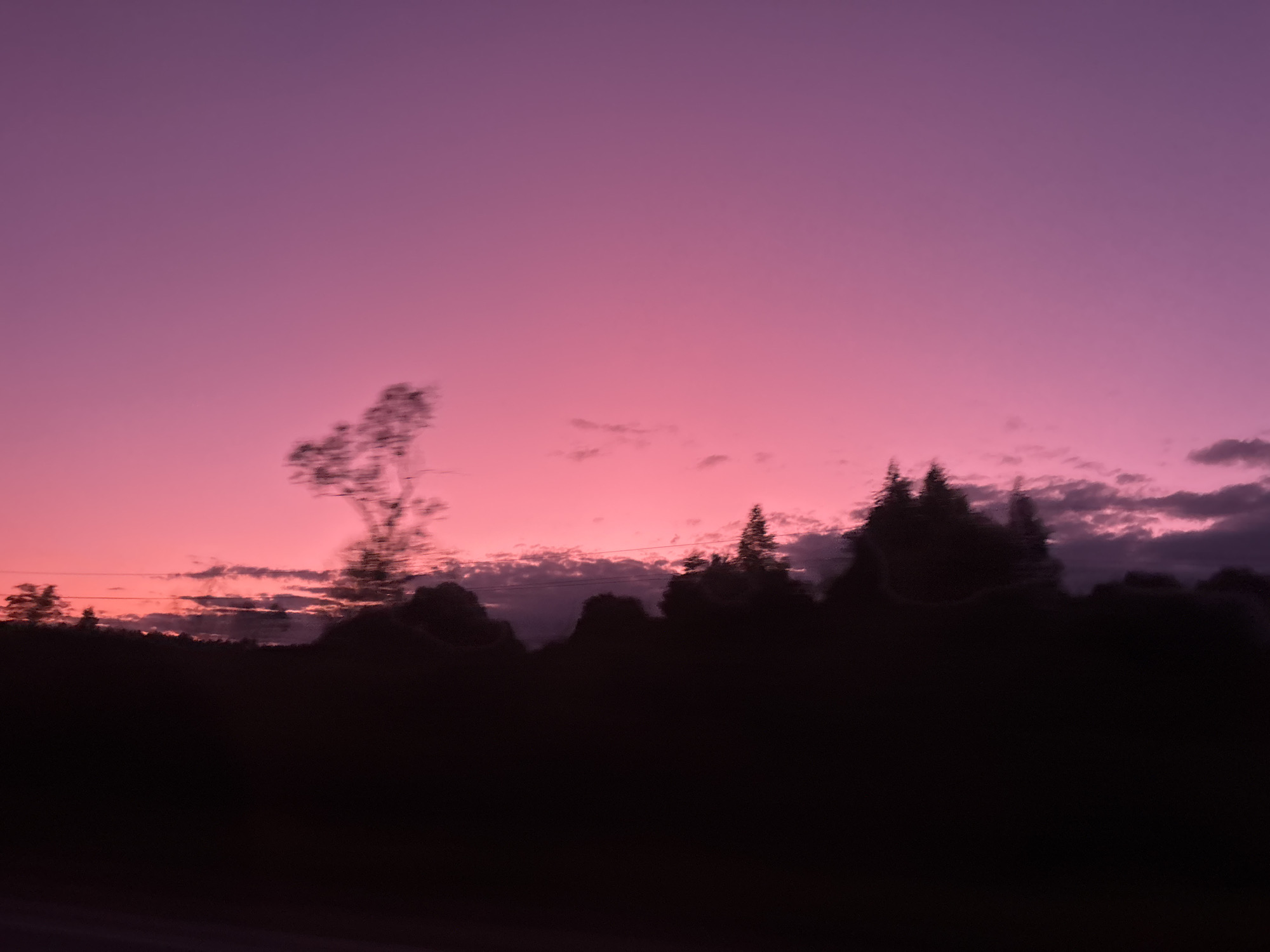 Pink purple twilight observed in Новоникольское Russia evening