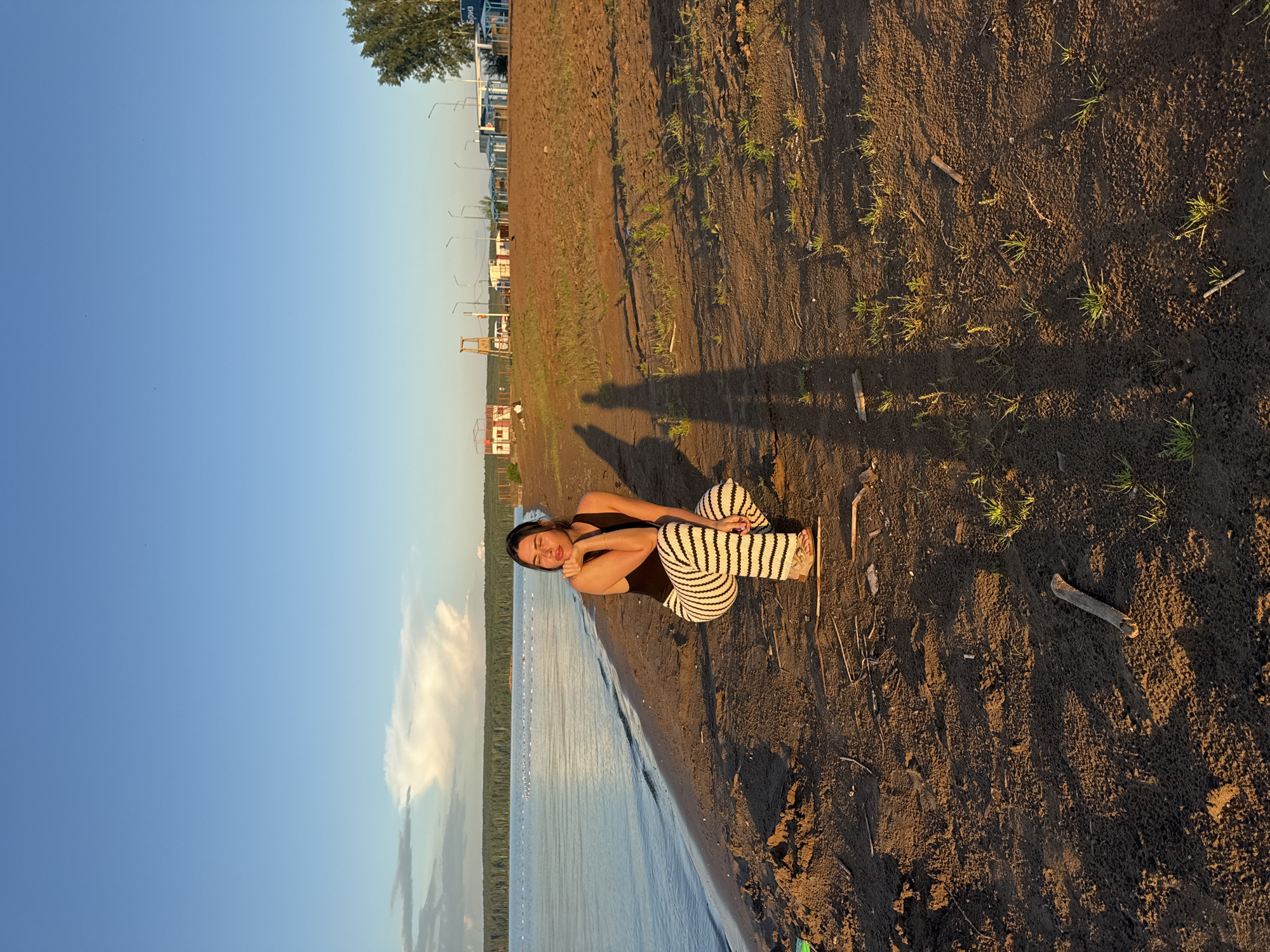 Golden hour at a Kama River beach in Chaikovsky