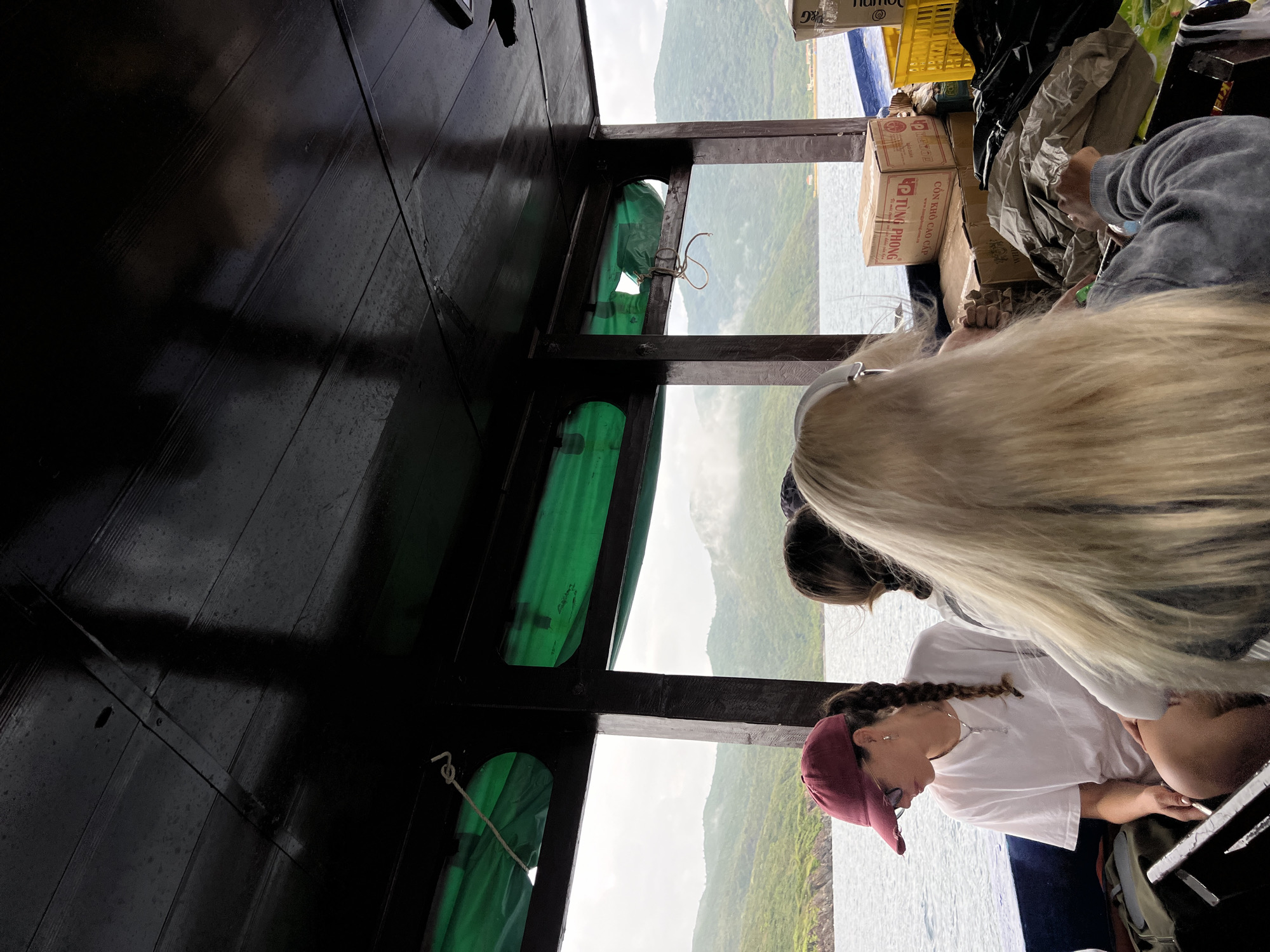 Ferry passengers photographed in Nha Trang waters