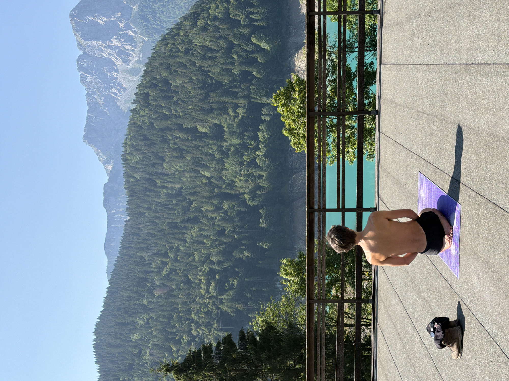 Morning yoga and alpine lake views at Lago di Sauris
