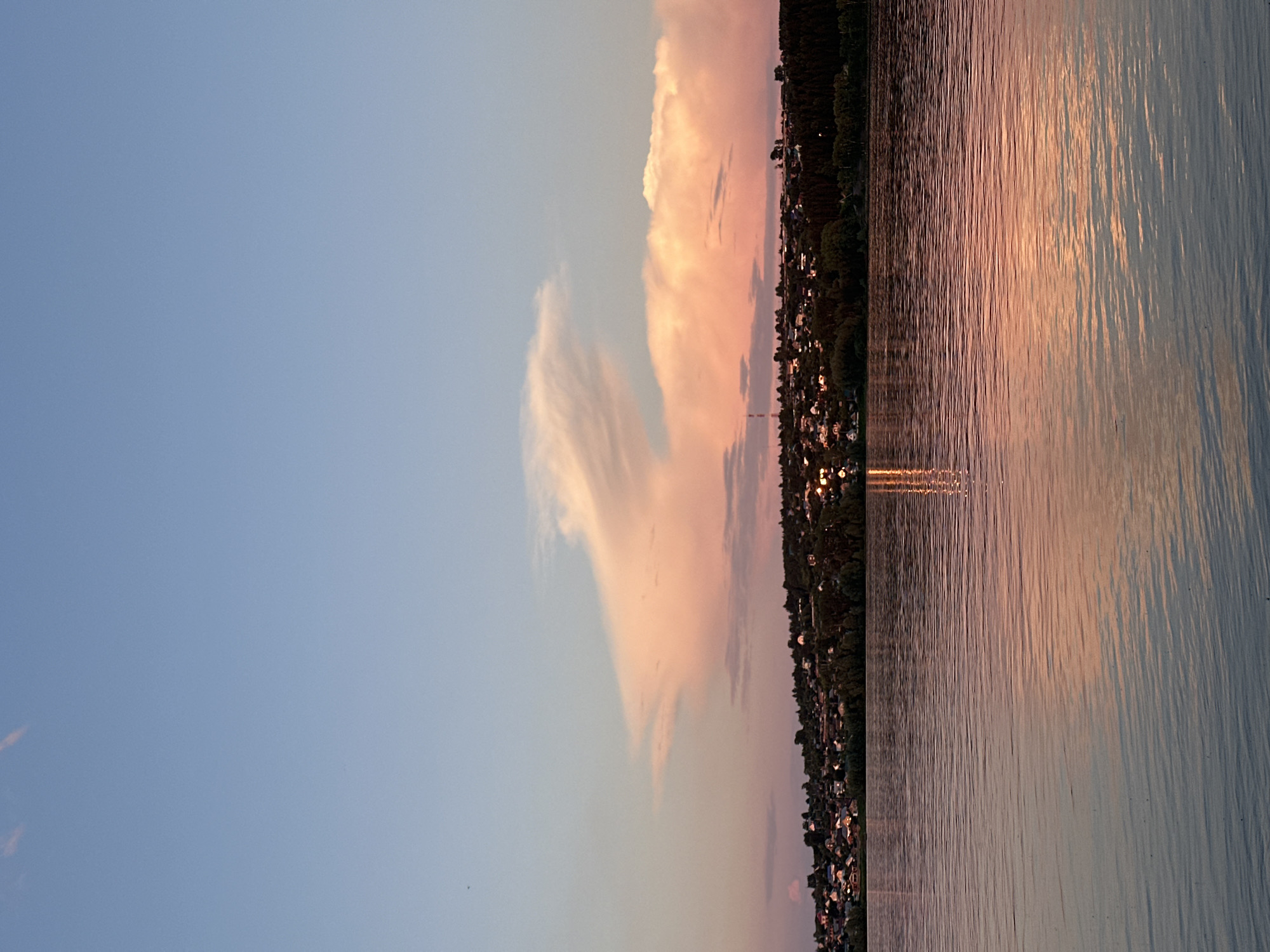 Sunset evening on the Kama River, selfies and riverside hangouts