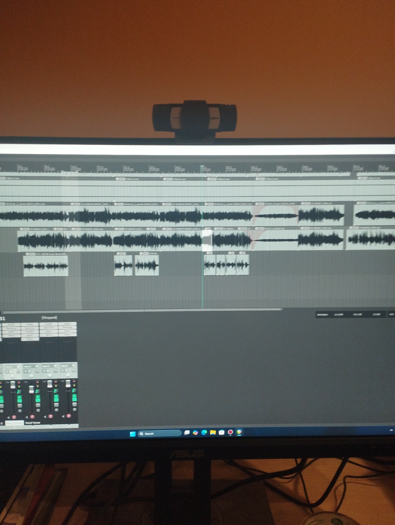 Audio editing software session captured in Sofia studio