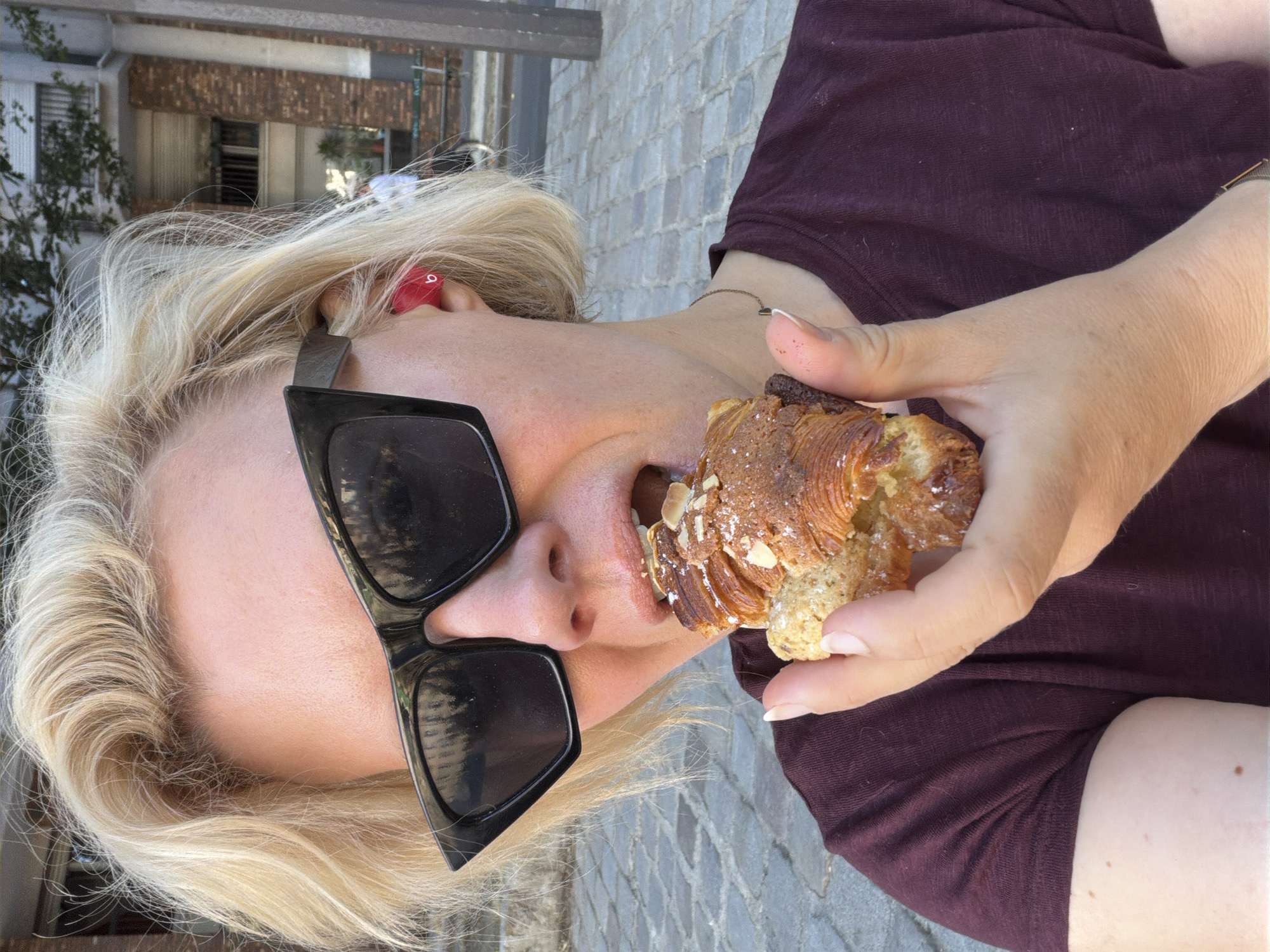 Croissant breakfast moment somewhere in Paris