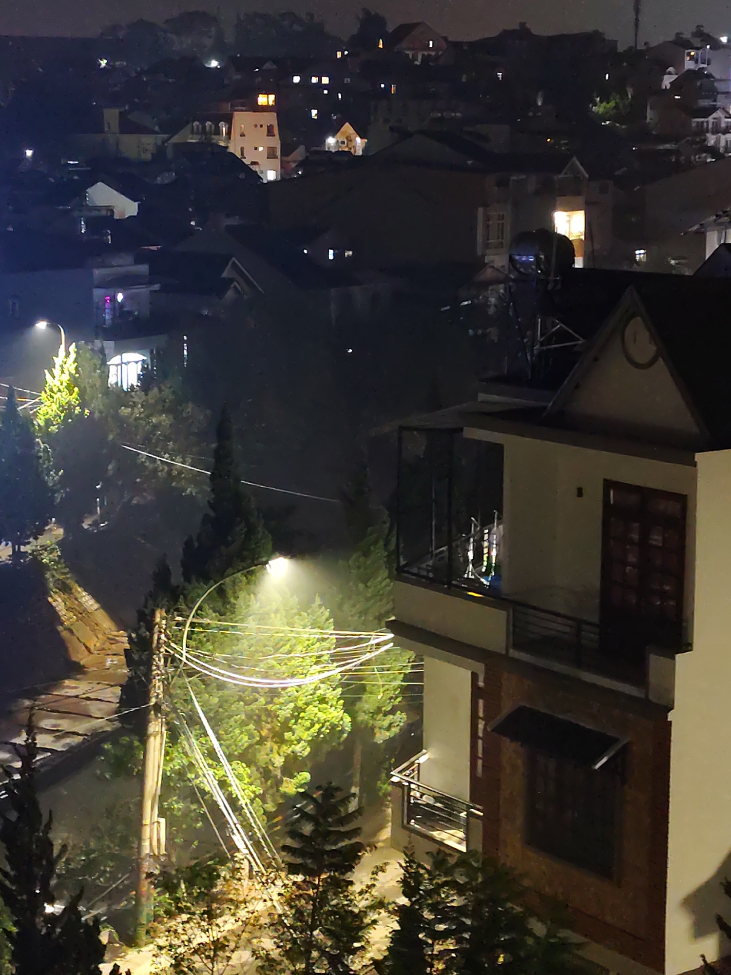 Nighttime documentation captures Da Lat's illuminated urban landscape