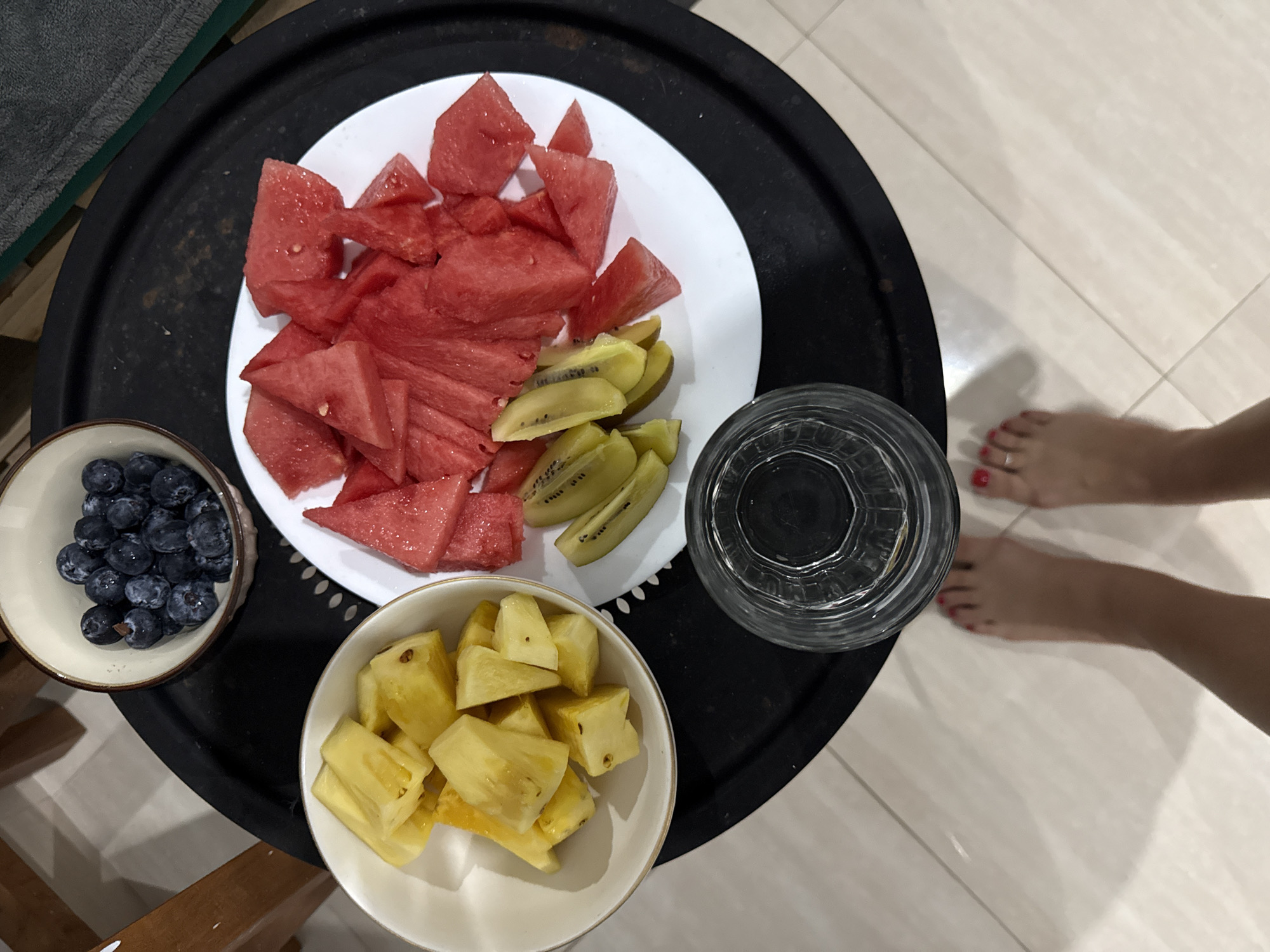 Fruit tray arrangement documented in Tampaksiring, Indonesia