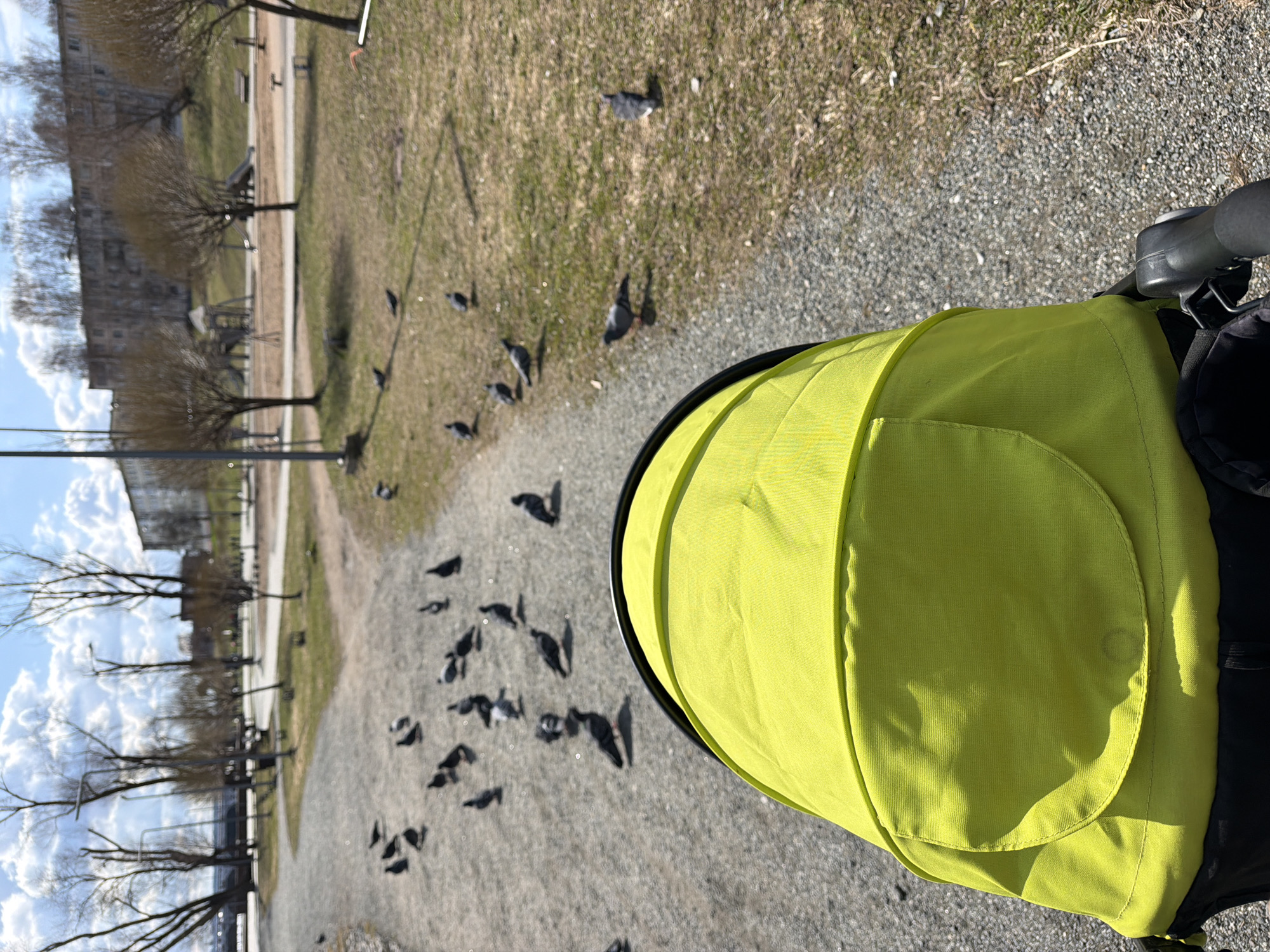 Spring stroll with stroller documented in Votkinsk parks