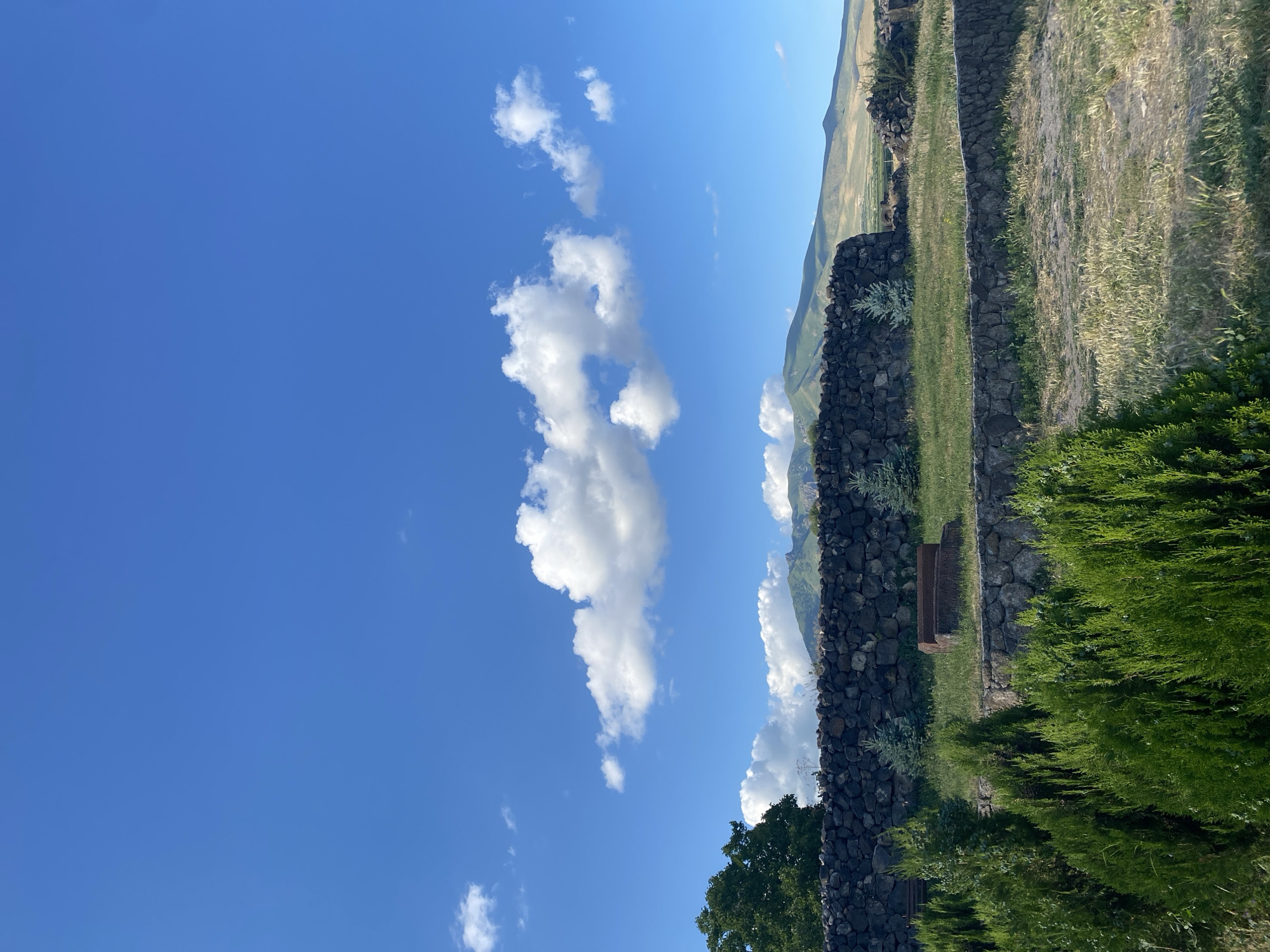 Medieval church and canyon landscapes in Ohanavan, Armenia