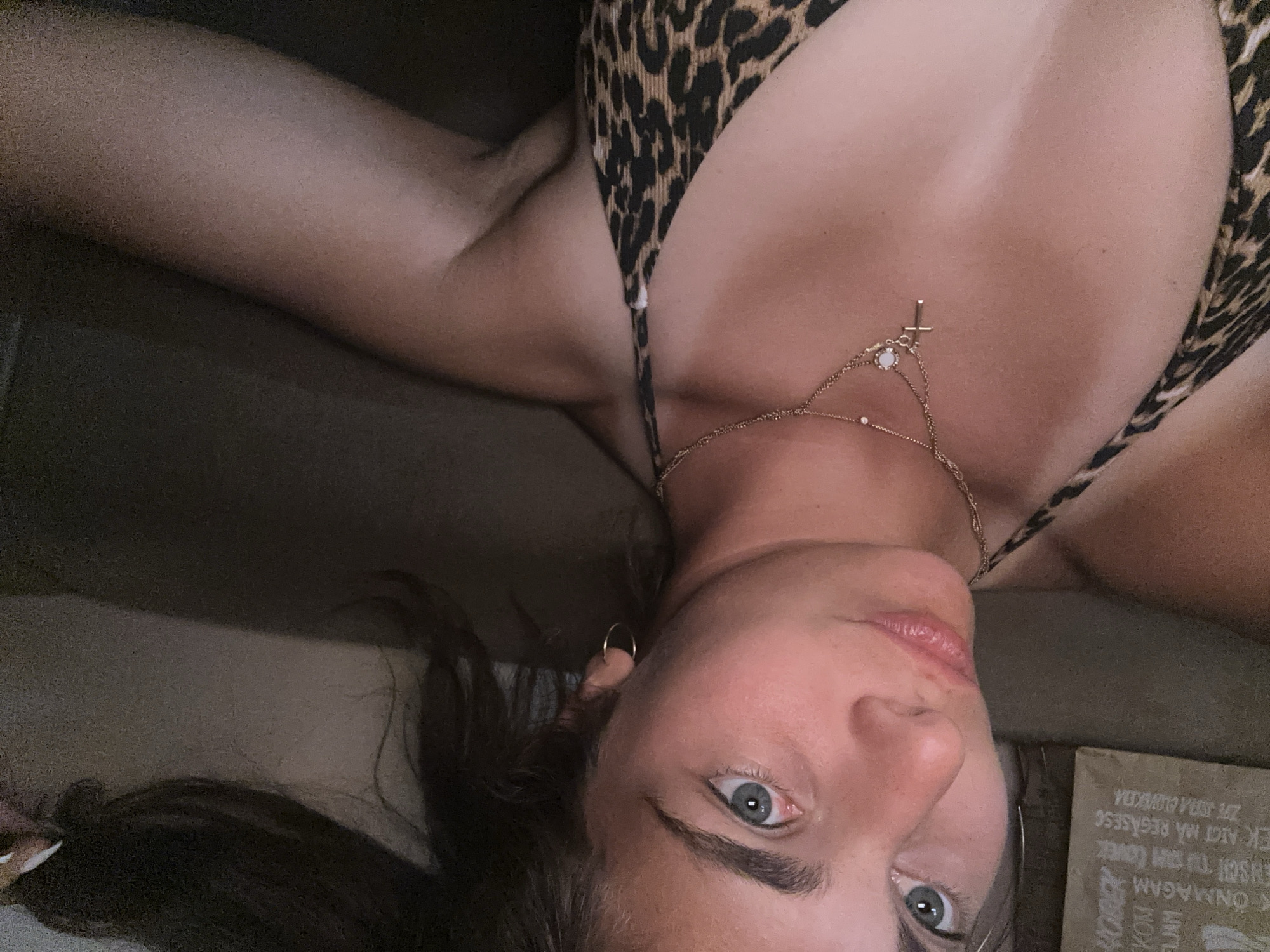 Woman in leopard print photographed indoors in Kashin, Bulgaria
