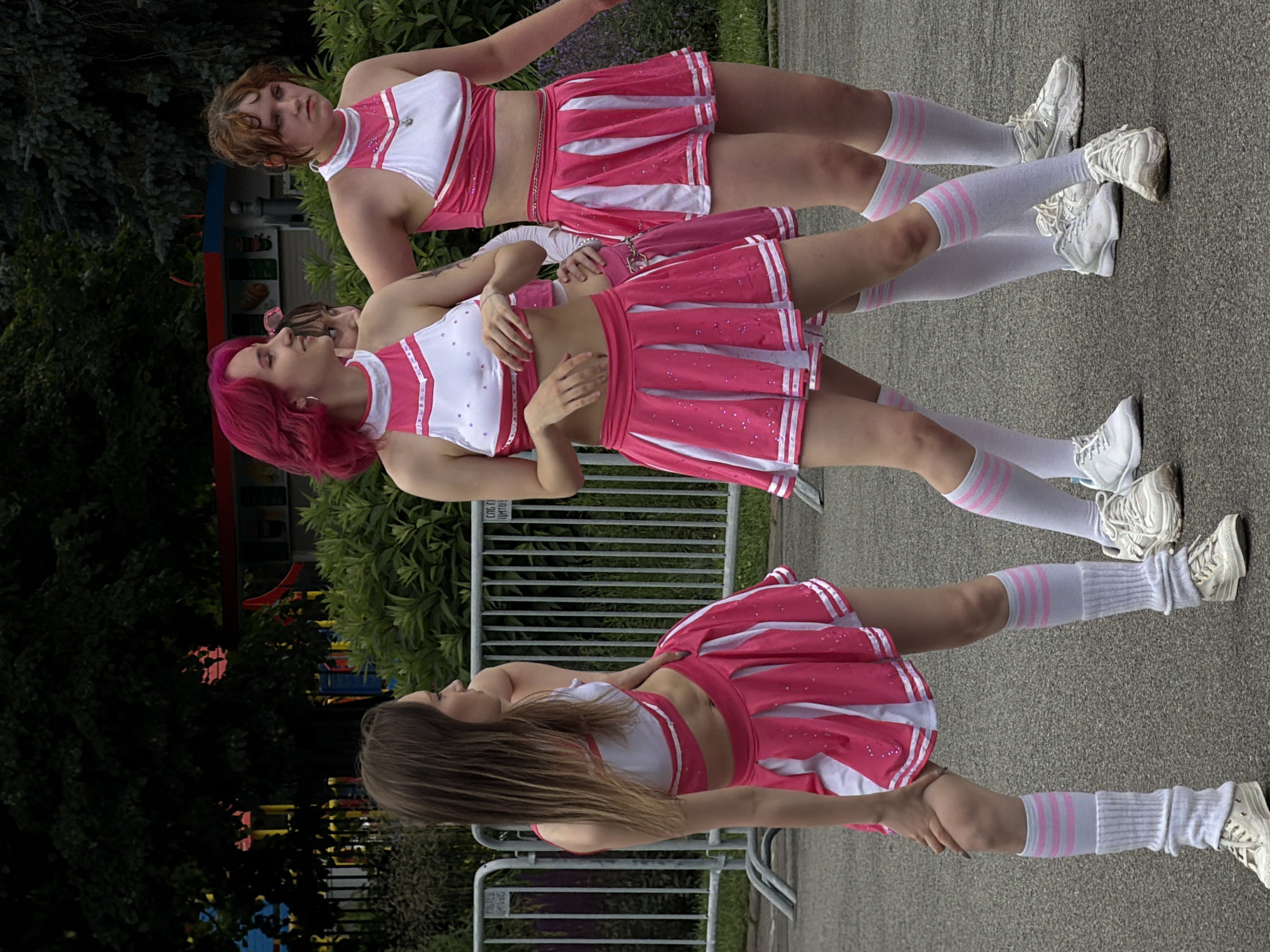 Cheerleader group, park wildlife, and street life in St. Petersburg