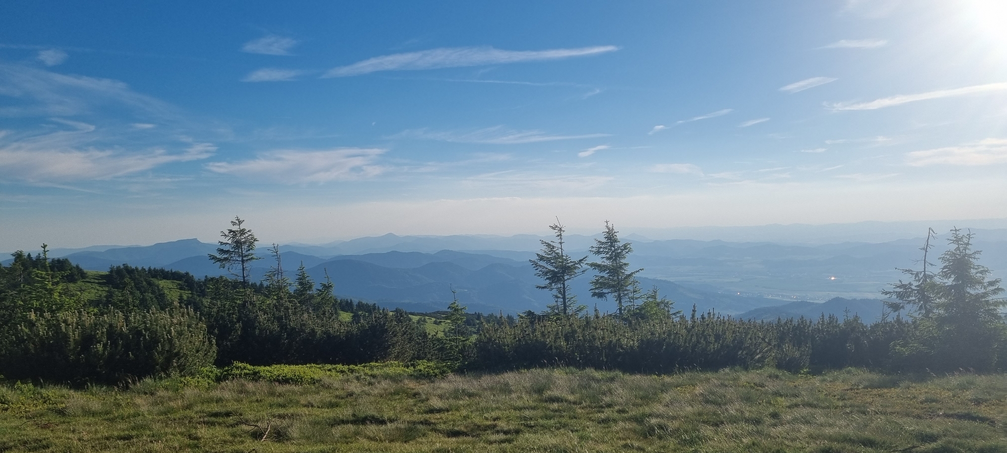 Afternoon hike above Martin, Slovakia with wide valley views