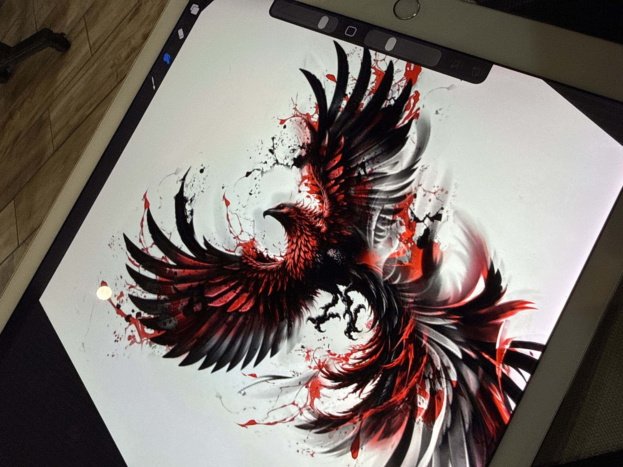 Digital art portfolio viewed on tablet documented across Sofia