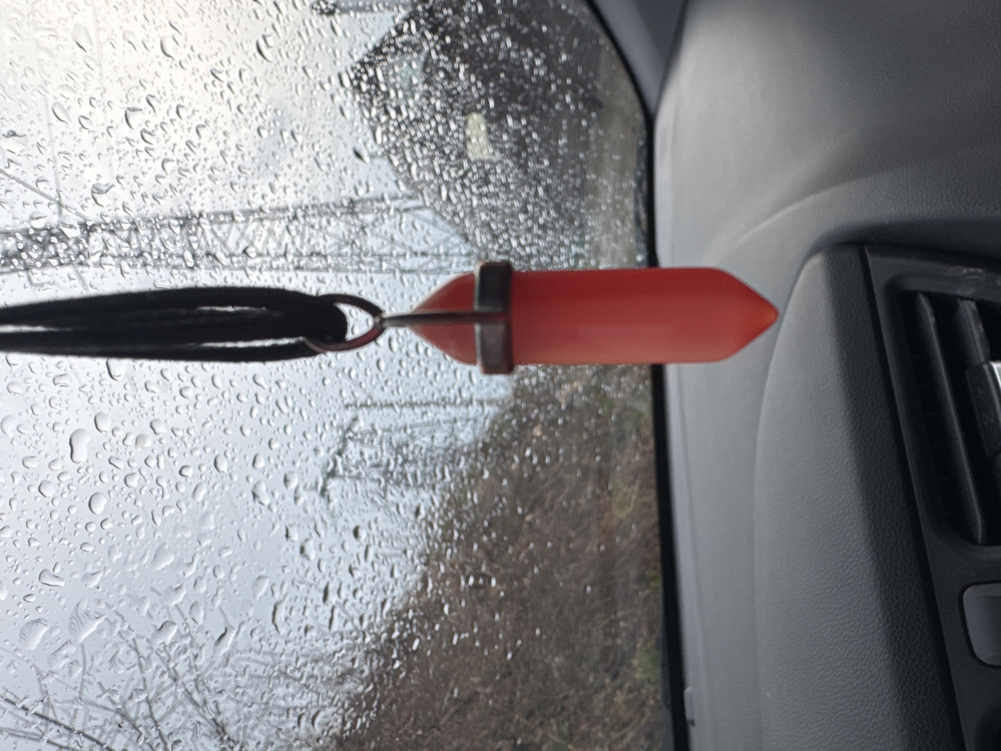Rainy morning captured through window in Chaikovsky, Russia