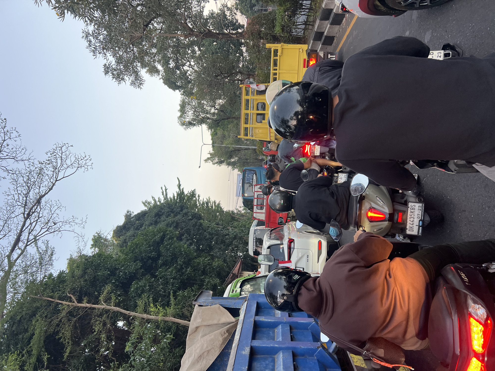 Denpasar street gridlock caught from multiple angles