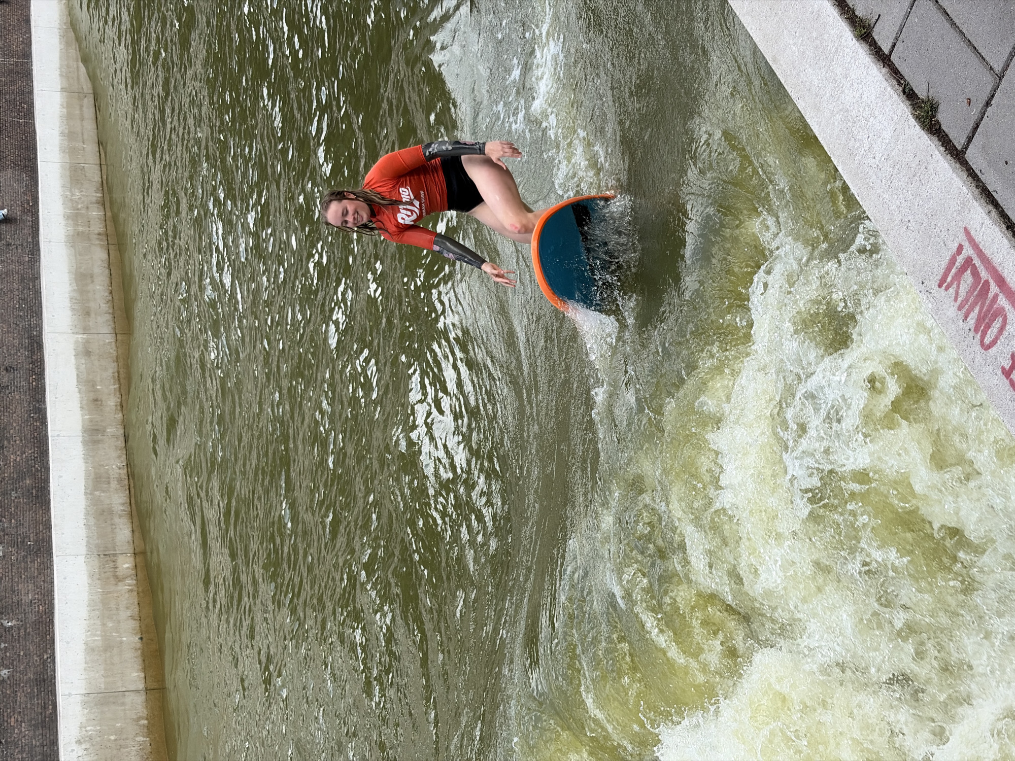 Urban river surfing on Rotterdam's standing wave