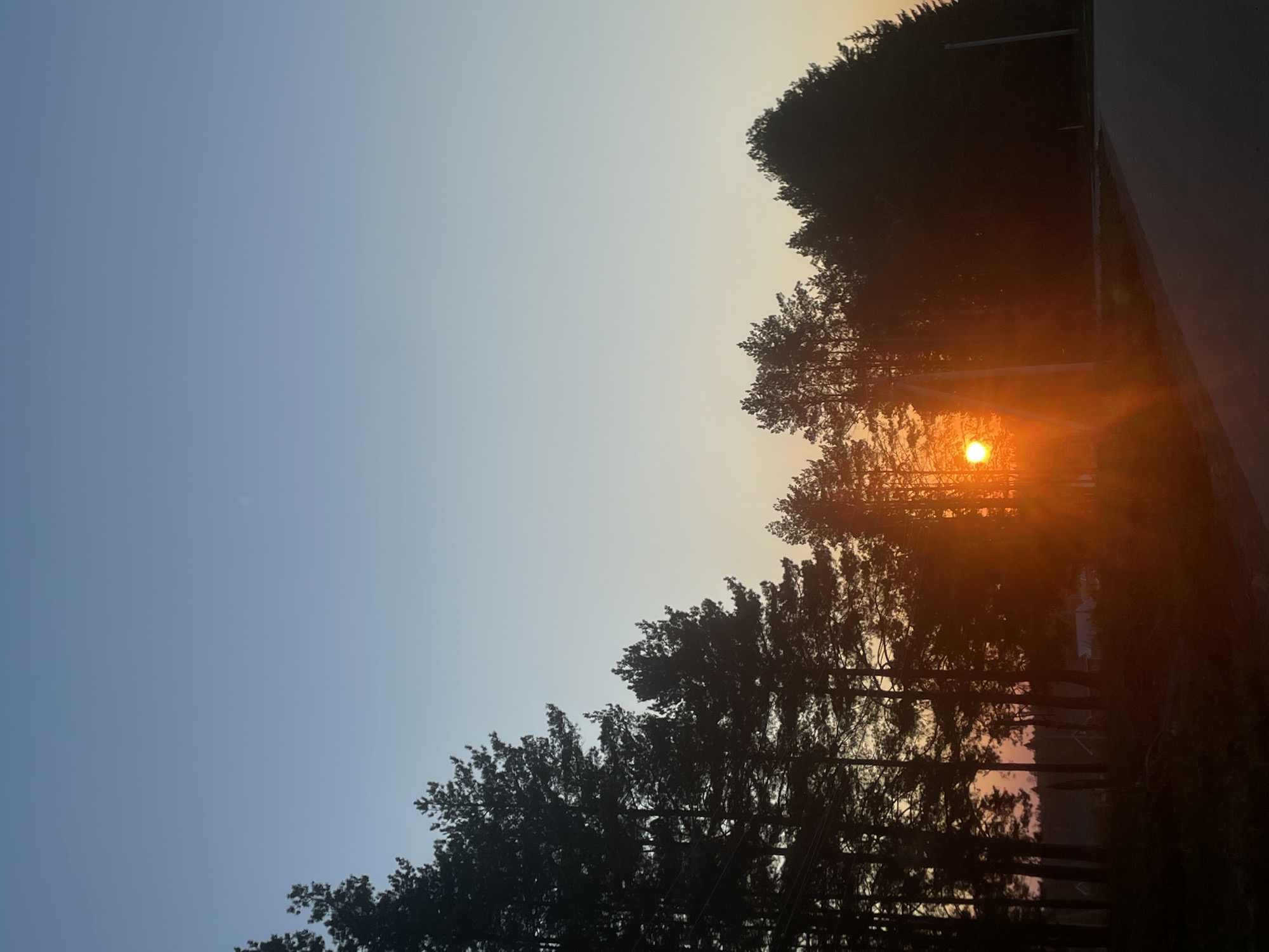 Sunset photographed with heart gesture in Подшивалово, Russia