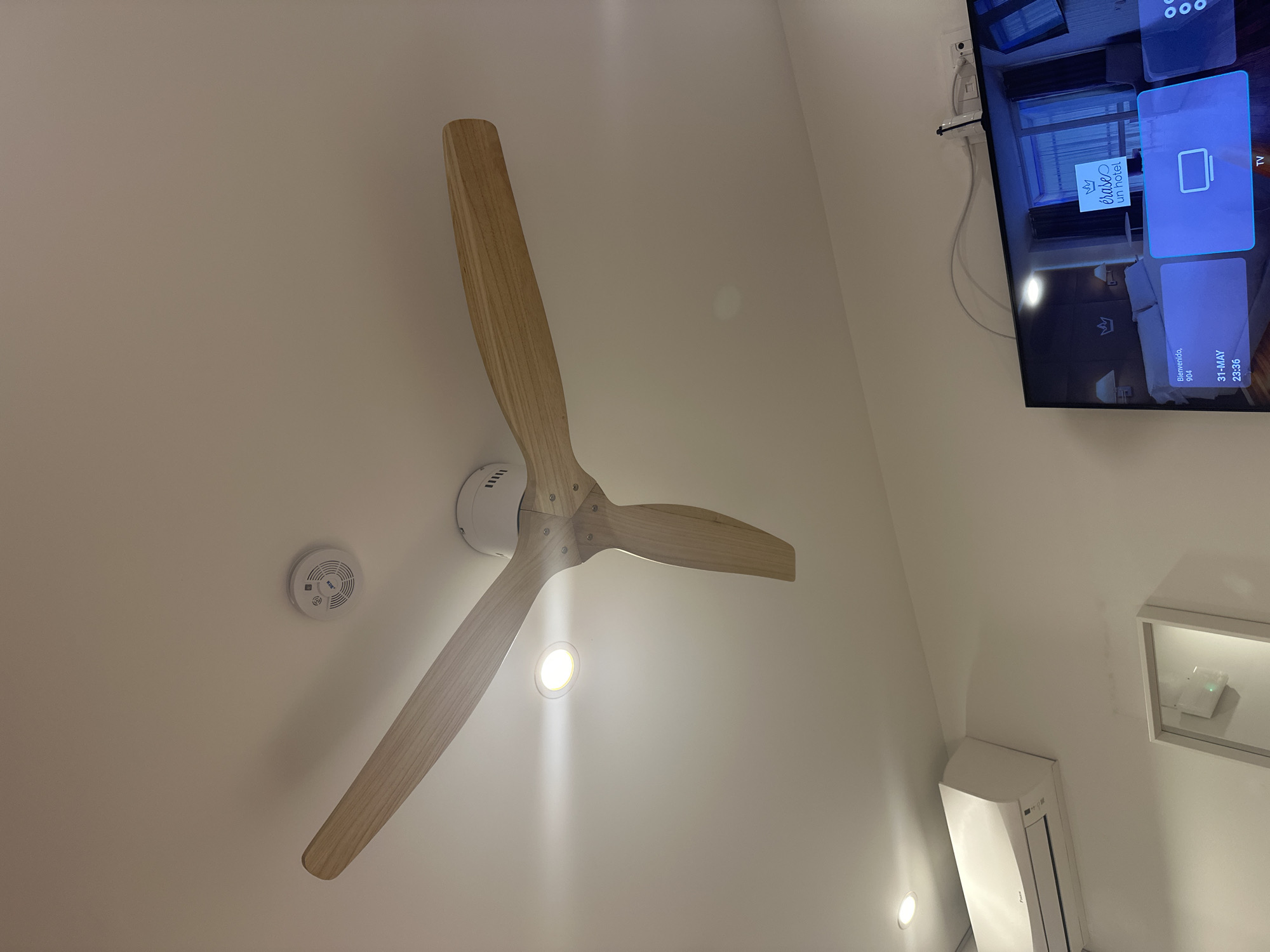 Madrid resident documents home interior spaces during evening hours