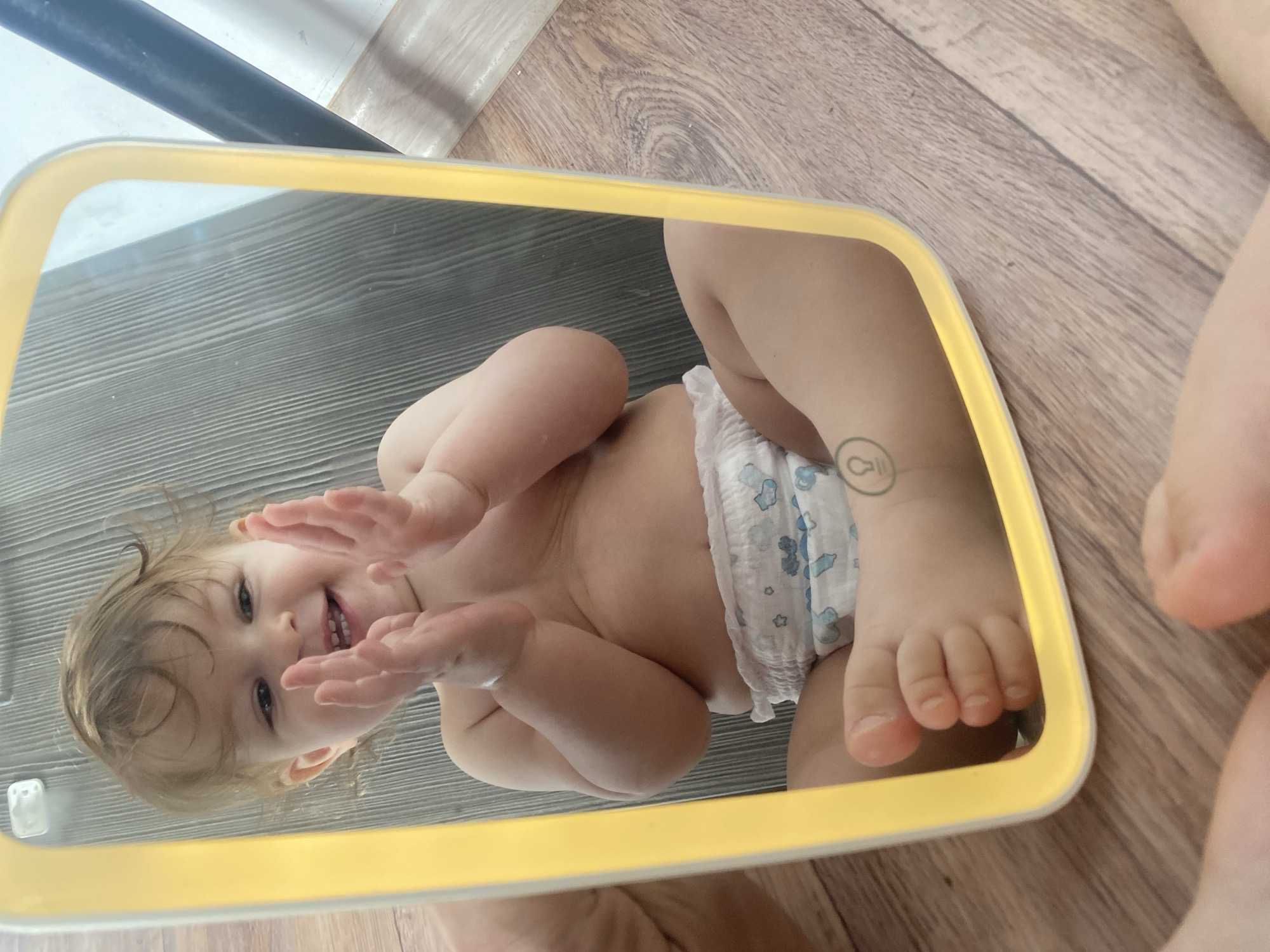 Baby and Pomeranian dog captured in morning domestic moments