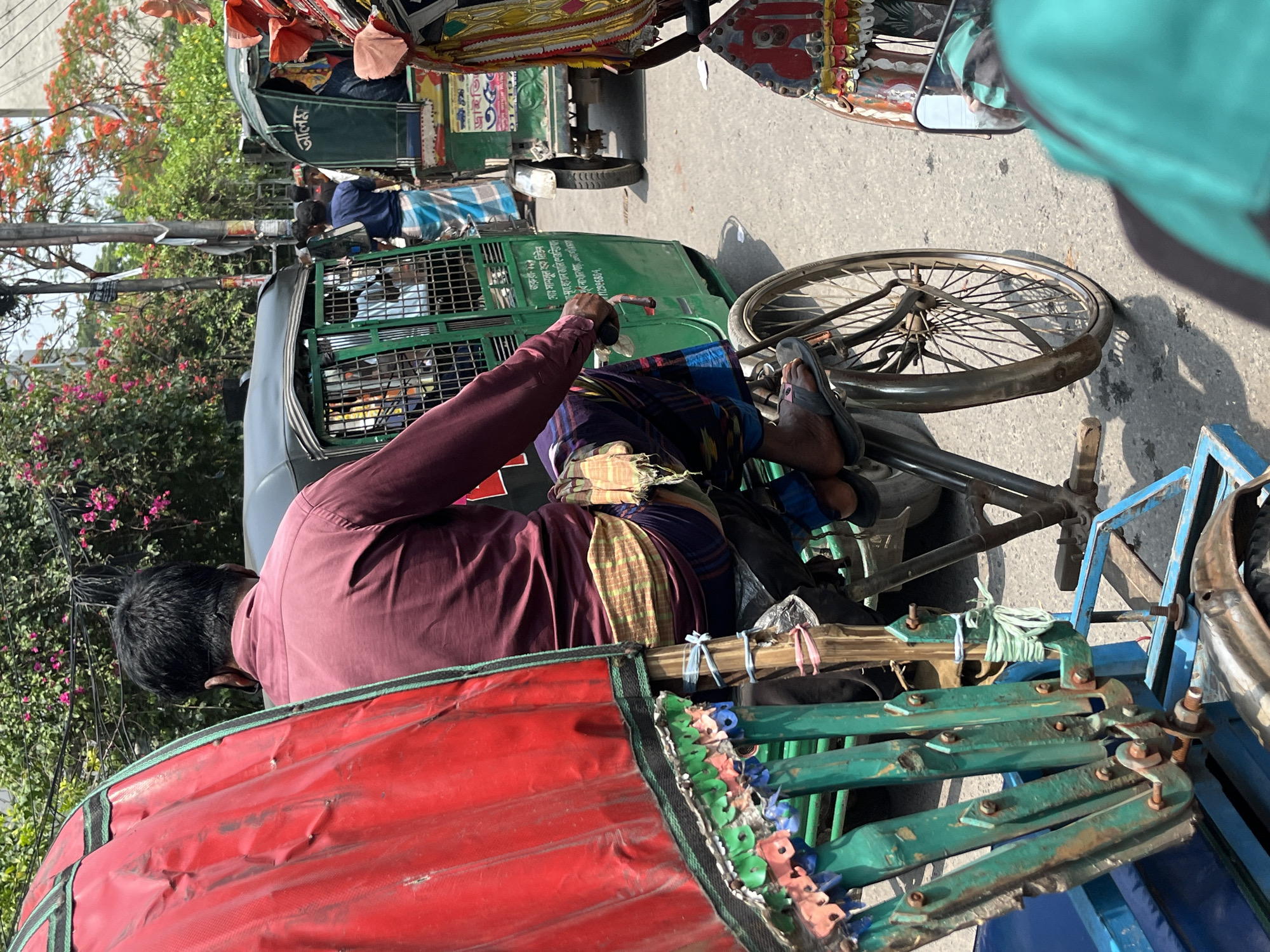 Morning rush hour traffic documented across Dhaka streets