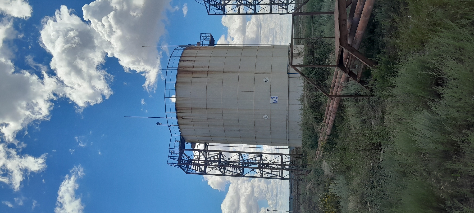 Weathered oil infrastructure at a Kazakhstan facility