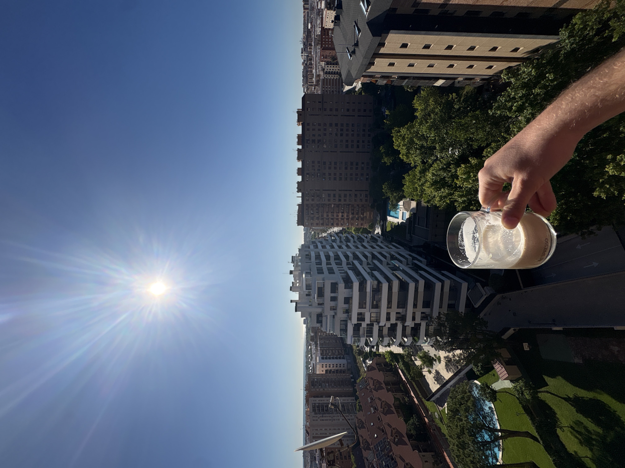 Morning espresso moment captured overlooking València cityscape