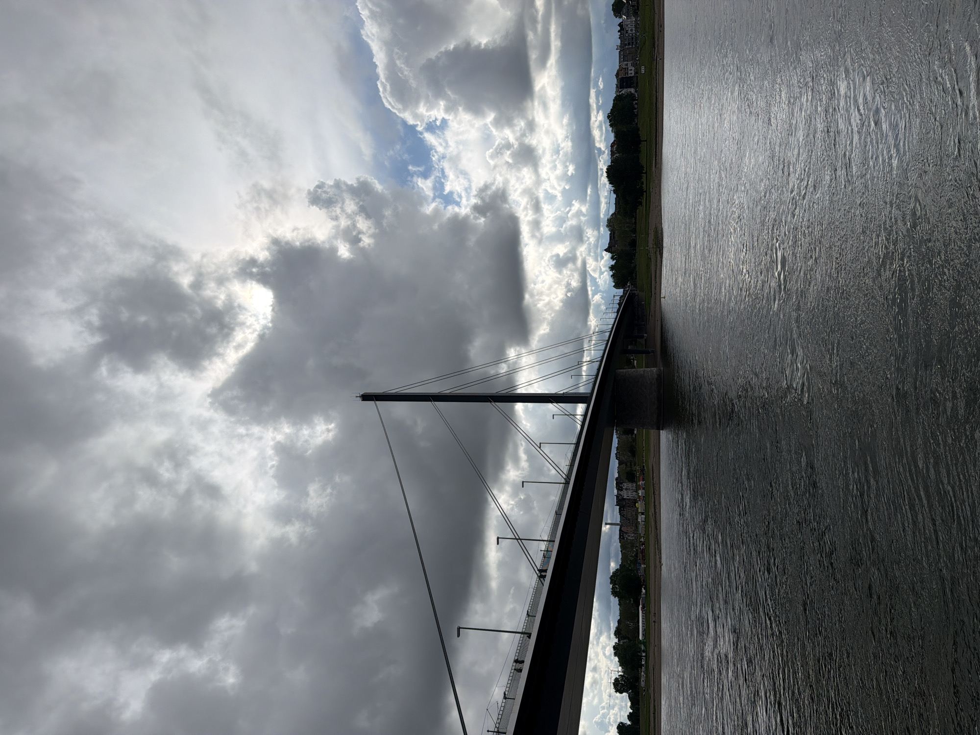 Rheinknie Bridge documented in Düsseldorf afternoon view