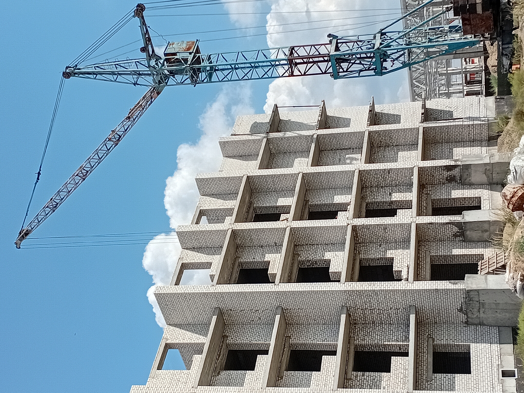 Construction site in Semey, Kazakhstan, mid-build