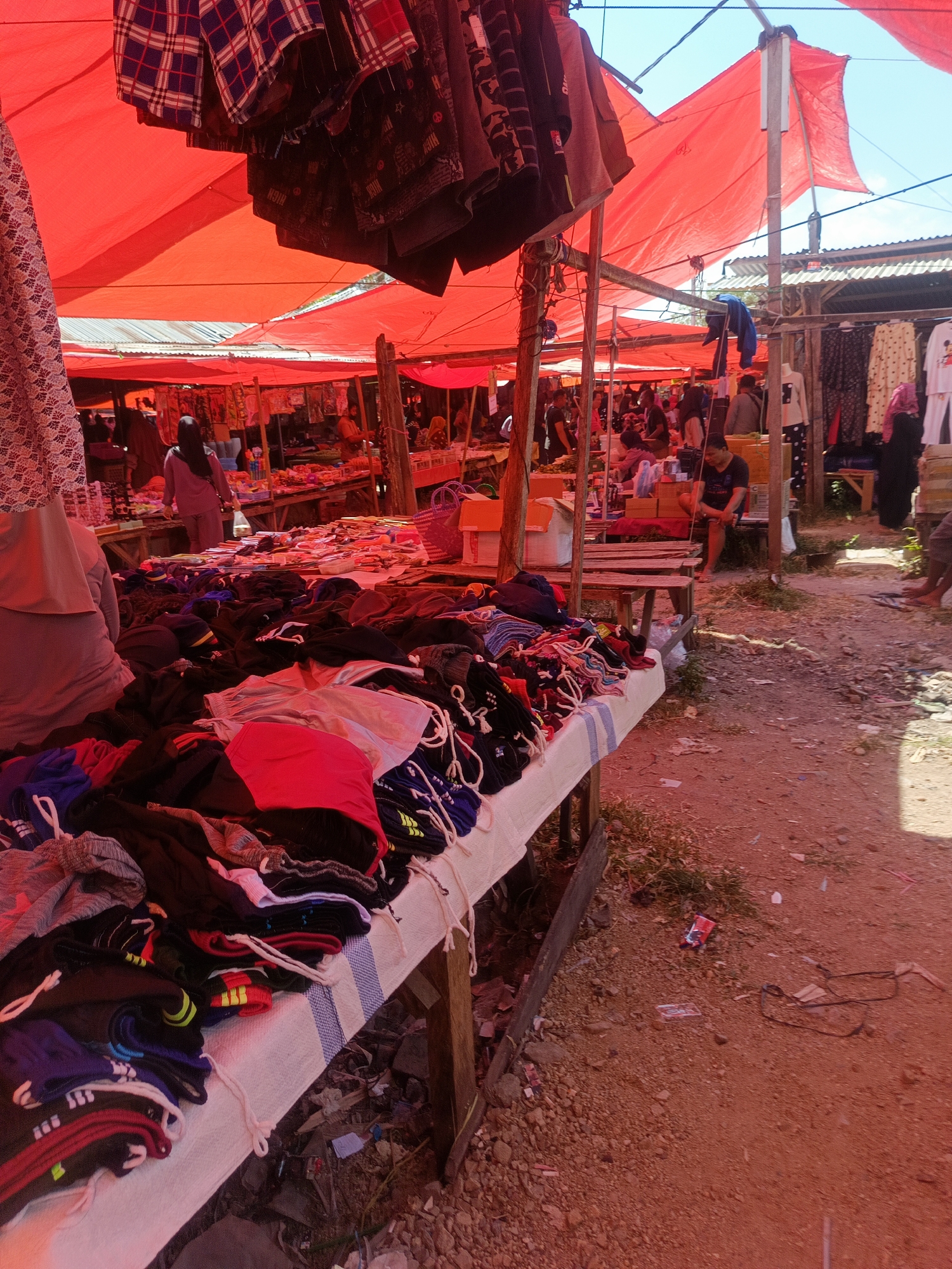 Inside a bustling traditional market in Gorontalo, Indonesia