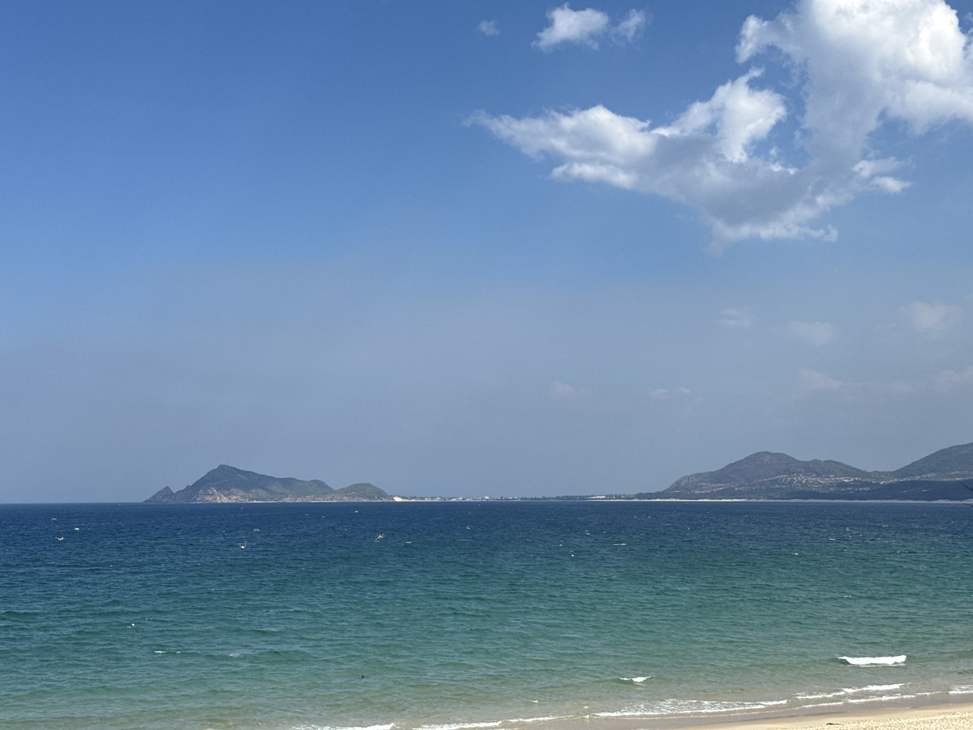 Relaxed tropical beach views from a coastal vantage point