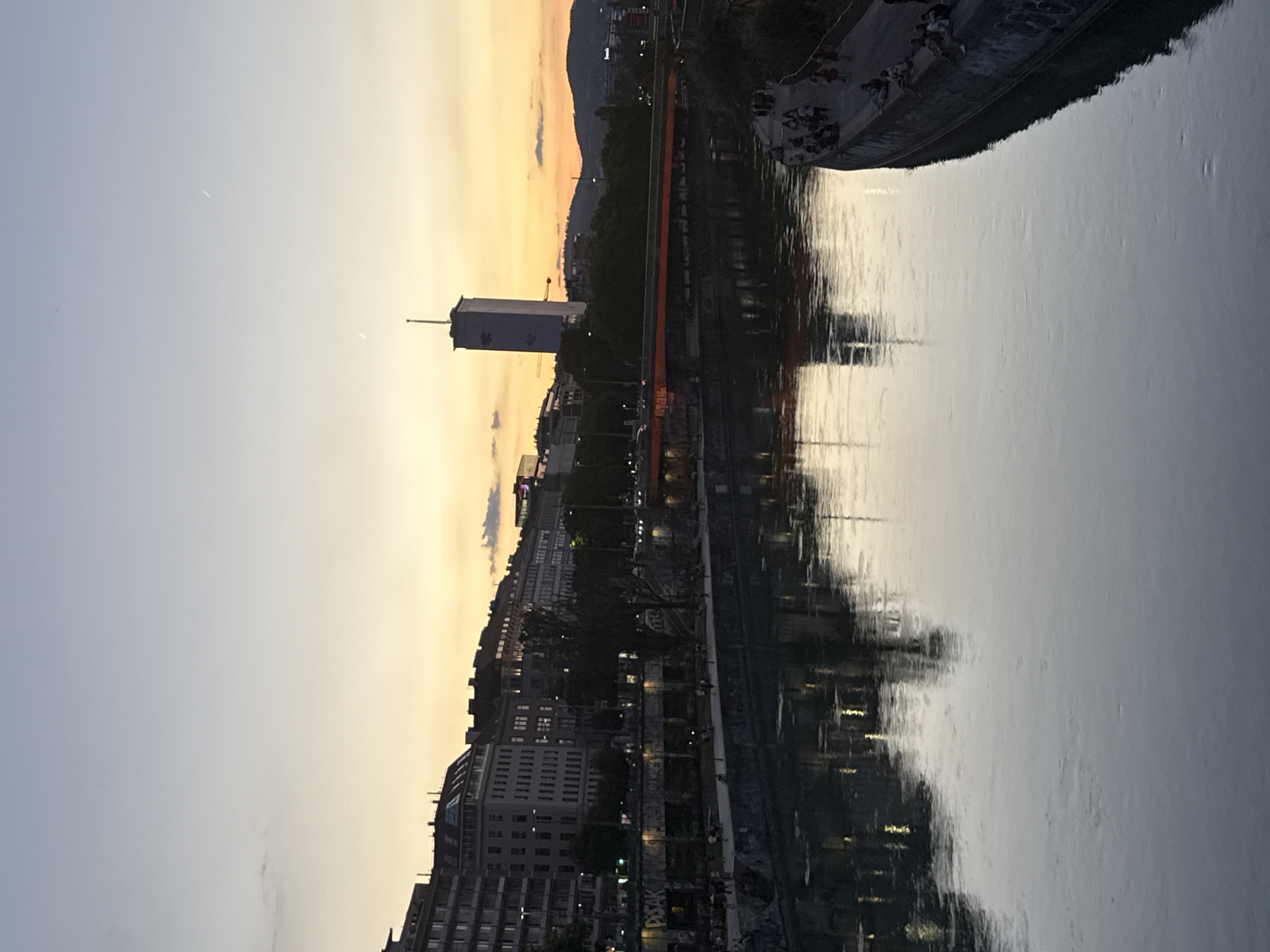 Dusk along the Danube Canal and Vienna's city streets