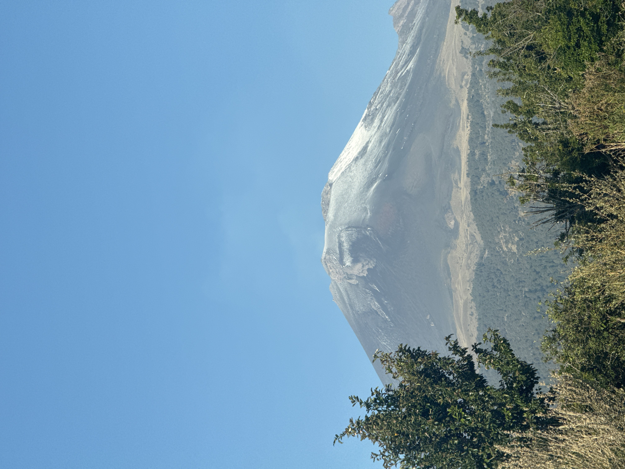 Snow-capped mountain photographed in Santiago Xalitzintla, Mexico