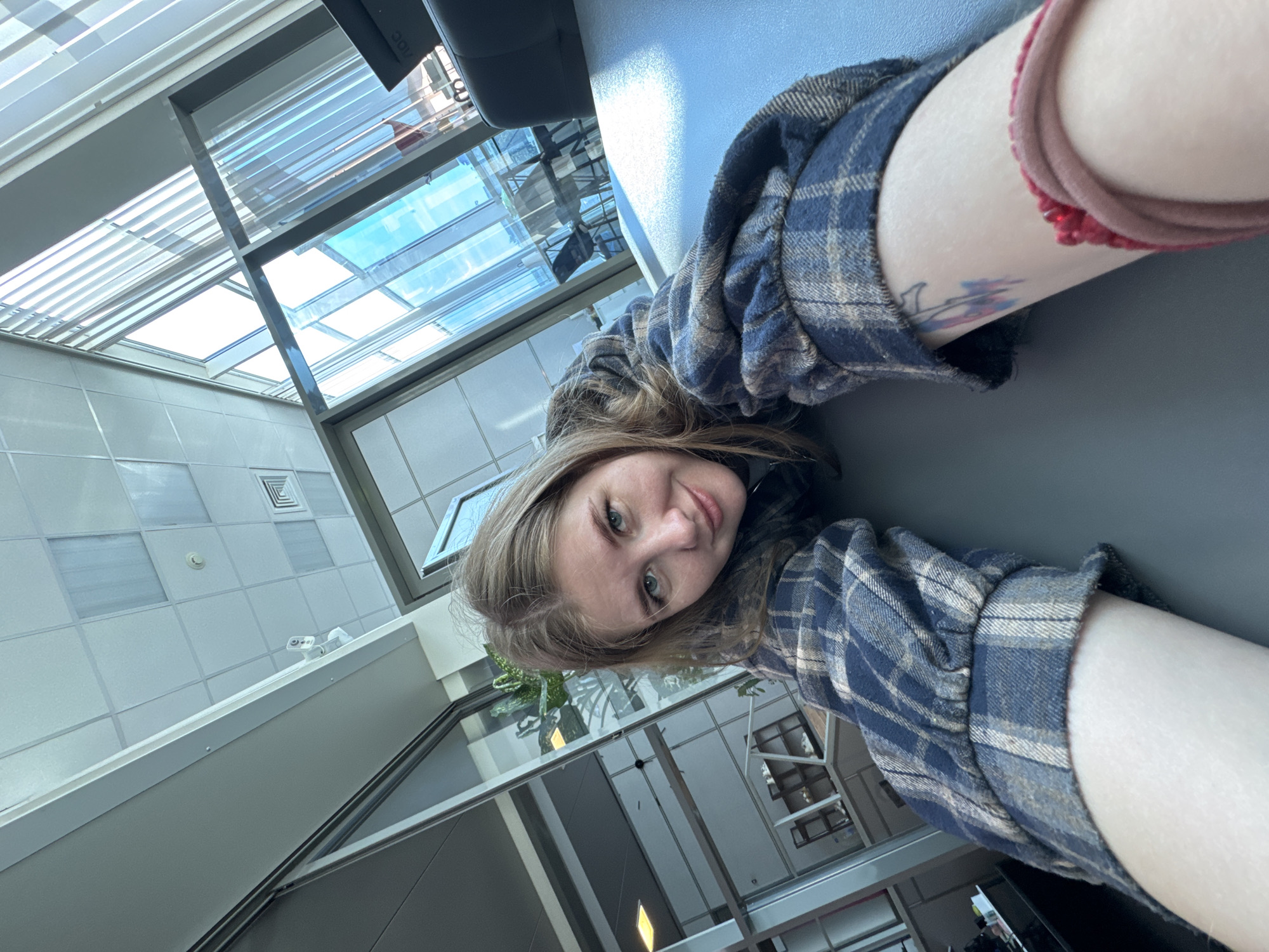 Woman documents morning routine through selfies in Perm, Russia