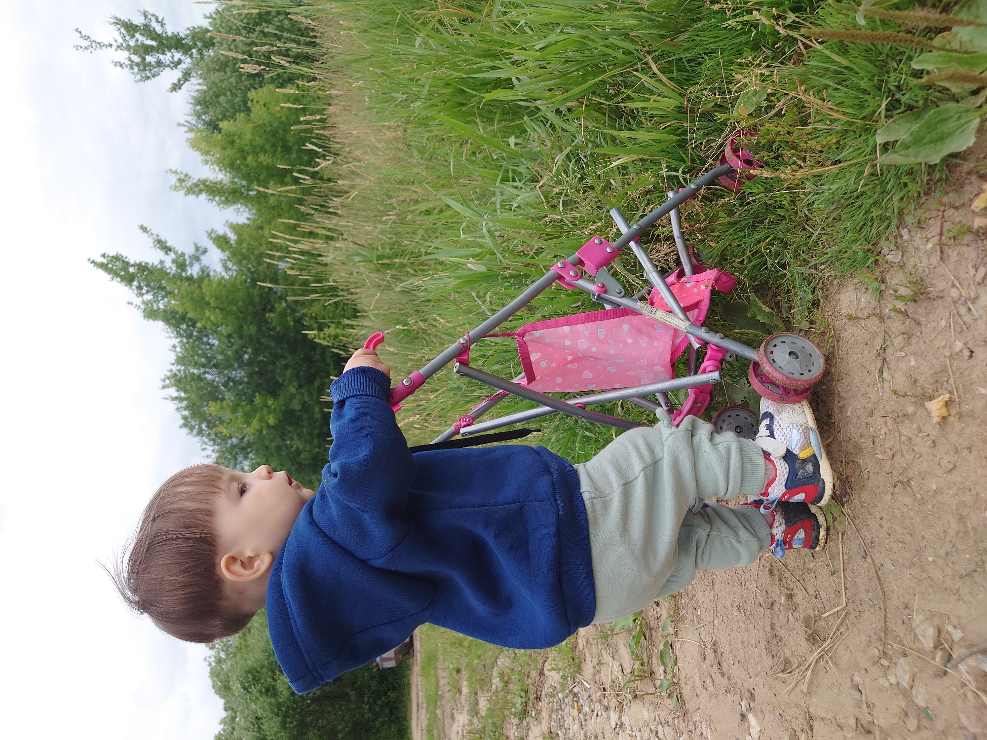 Toddler afternoon out by a pond in Kommunarka, Russia