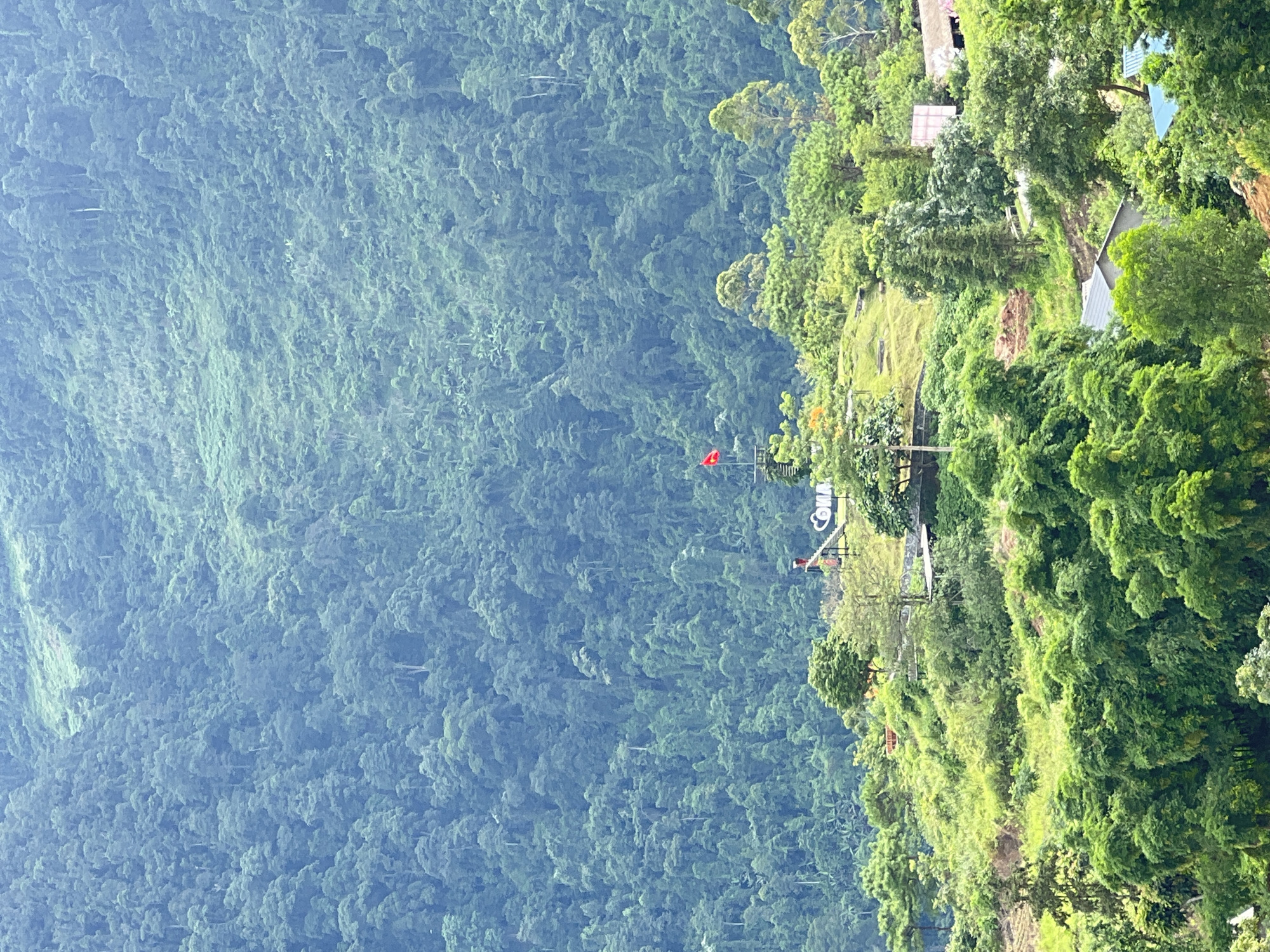 Morning stop in a misty Vietnamese mountain valley