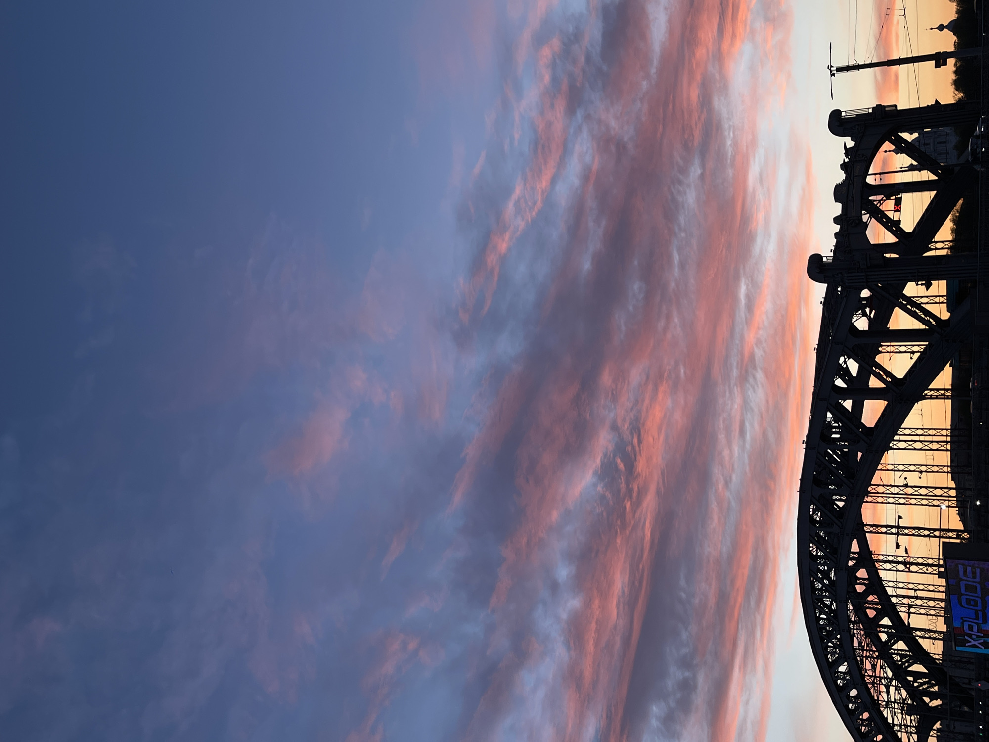 Saint Petersburg evening skies captured with bridge, tram lines