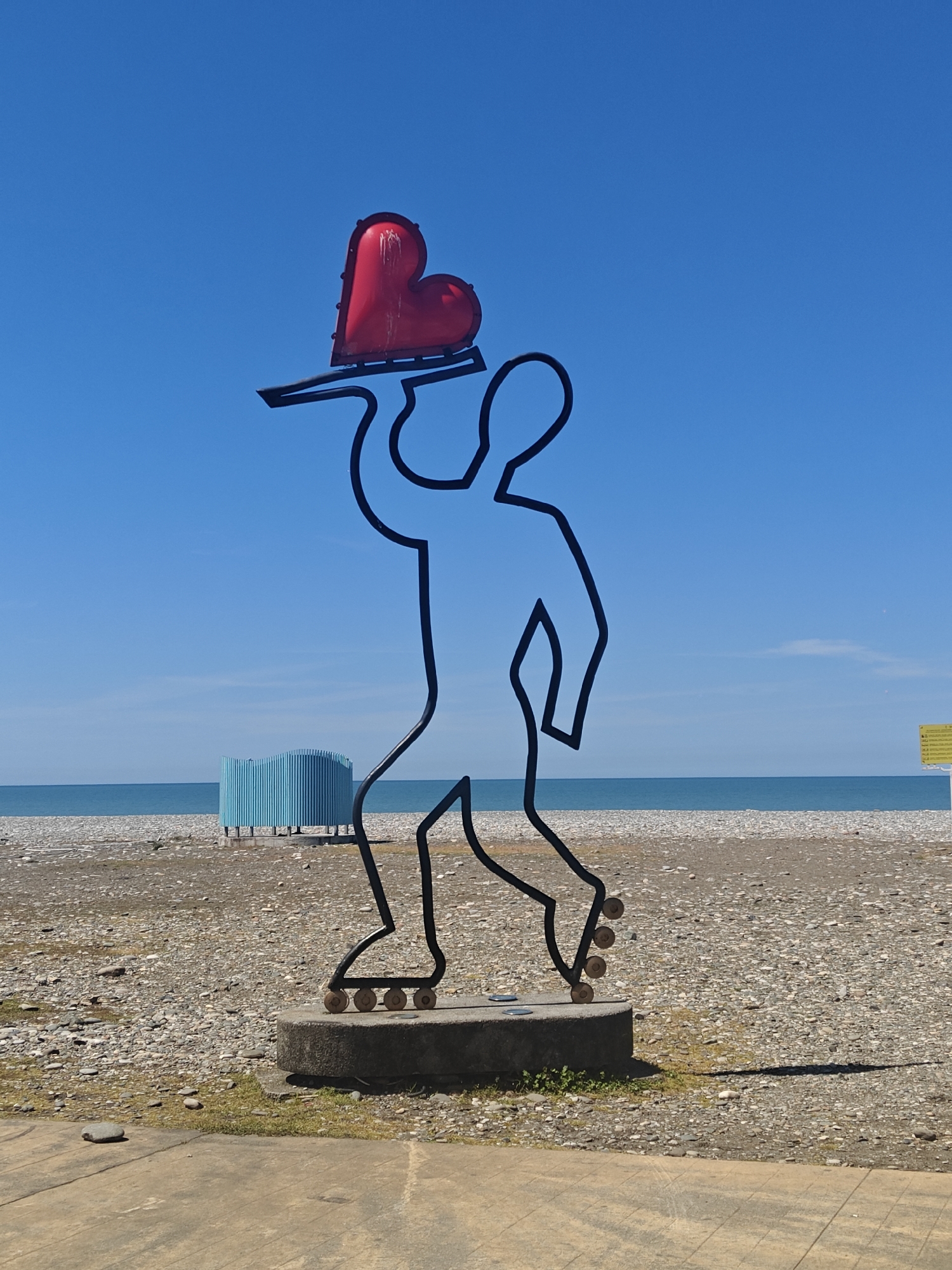 Morning scenes captured along Batumi's coastline and beach sculptures