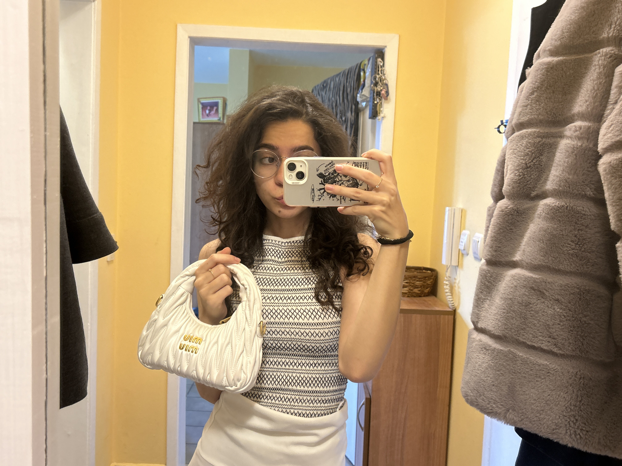 Mirror selfie series at home in Sofia