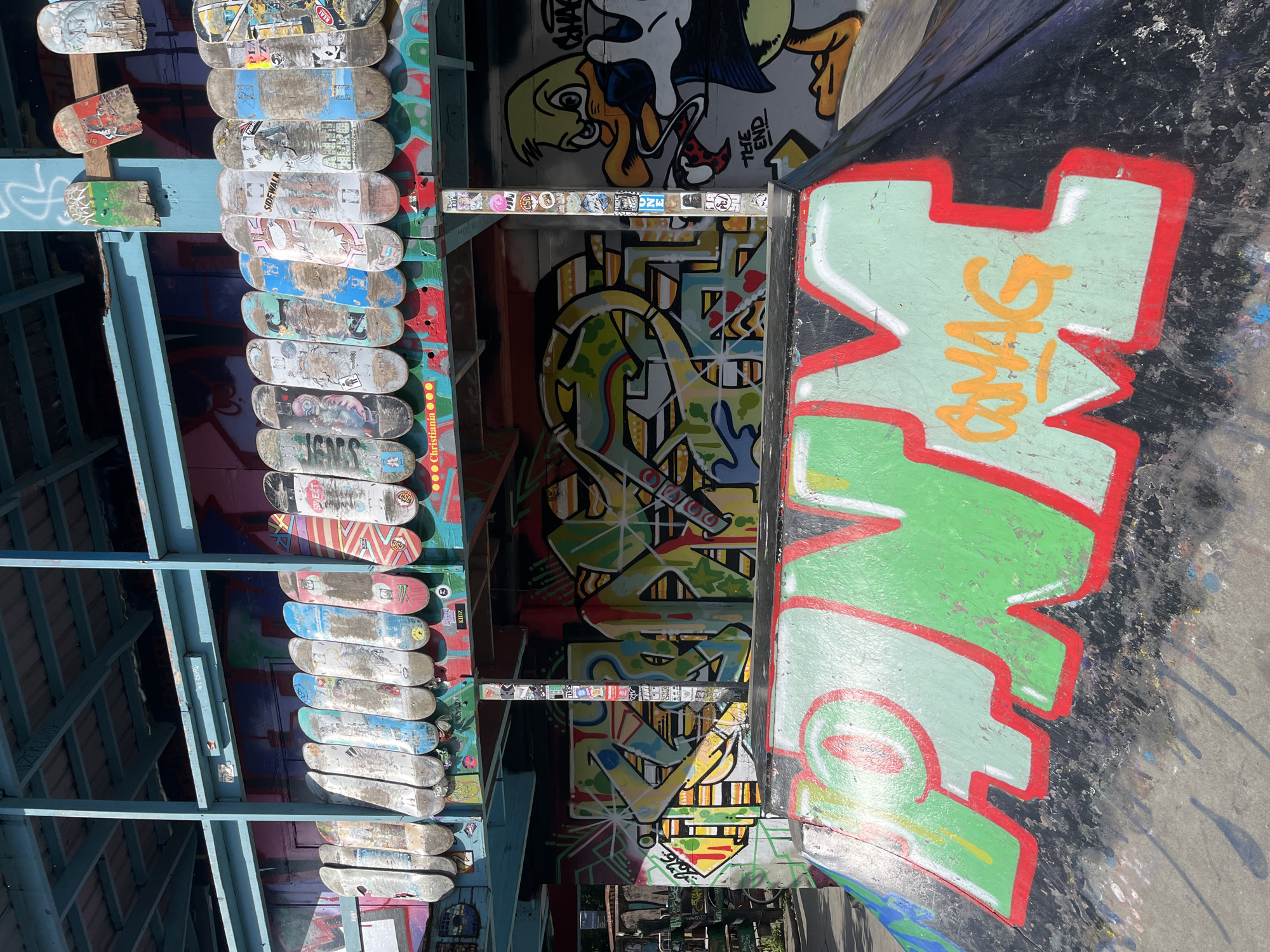 Copenhagen skate park packed with graffiti, sculptures, and street art