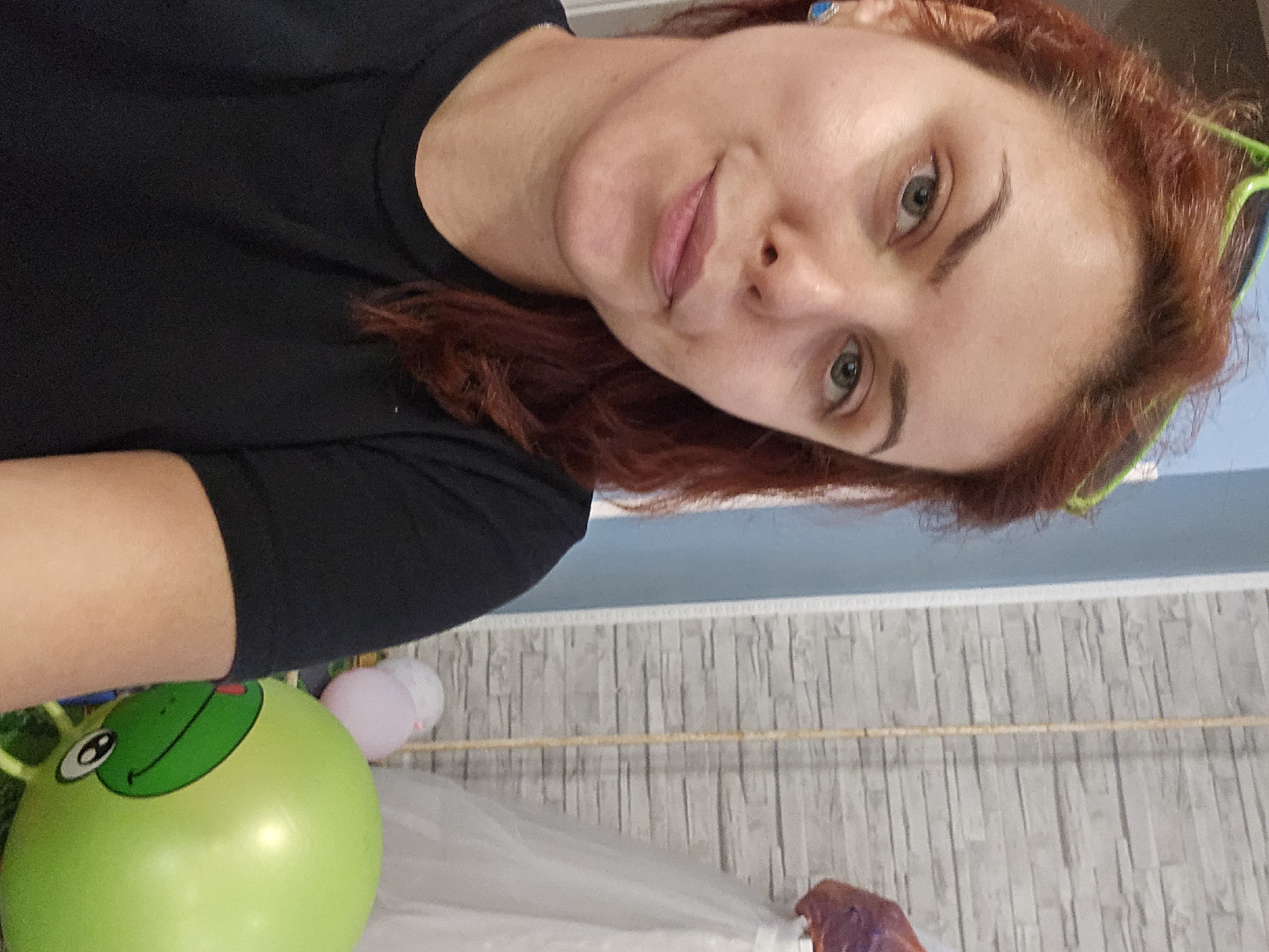Selfies and play space snapshots from an indoor kids' area
