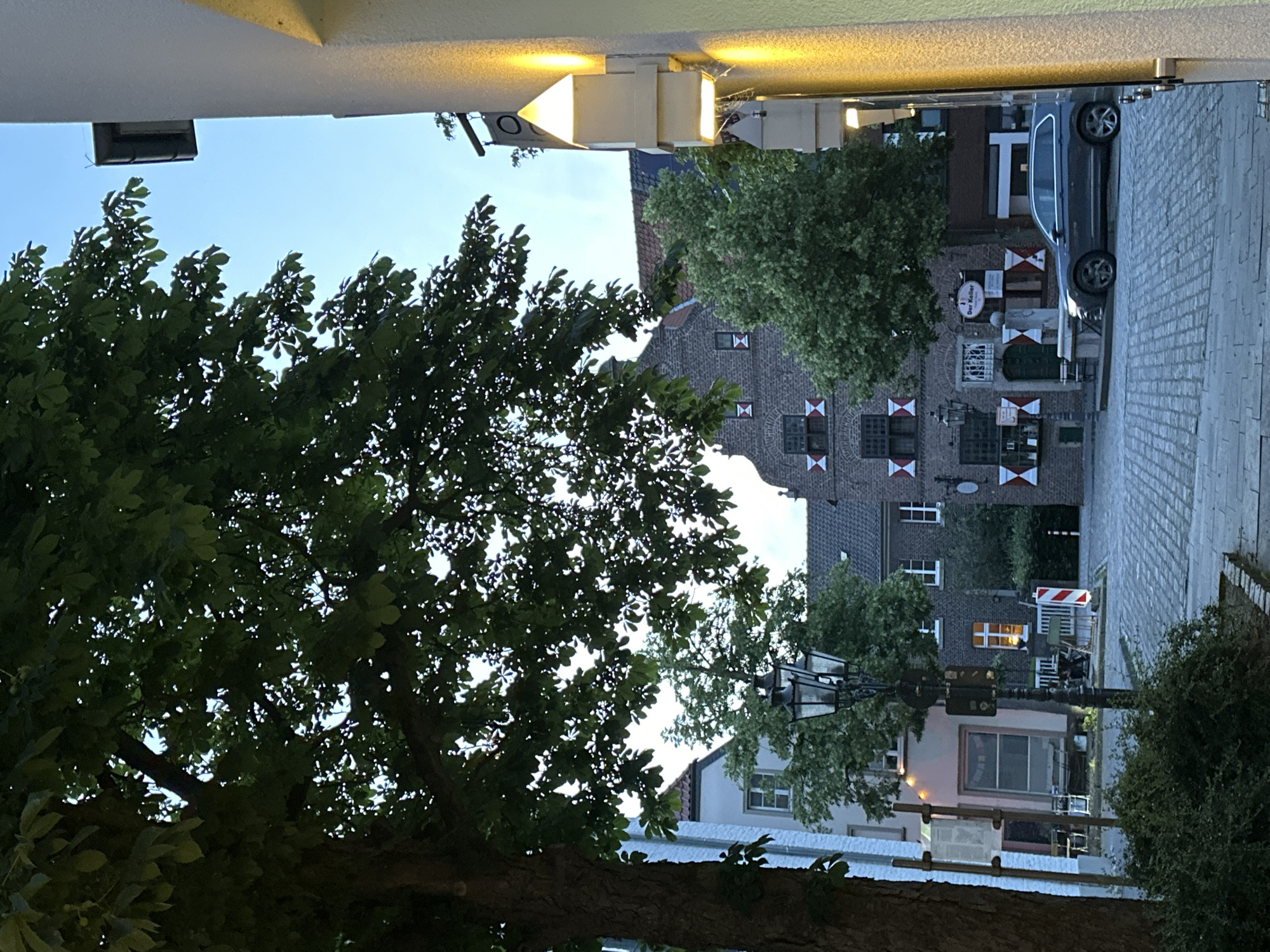 Twilight photography session captures quiet Krefeld historic district