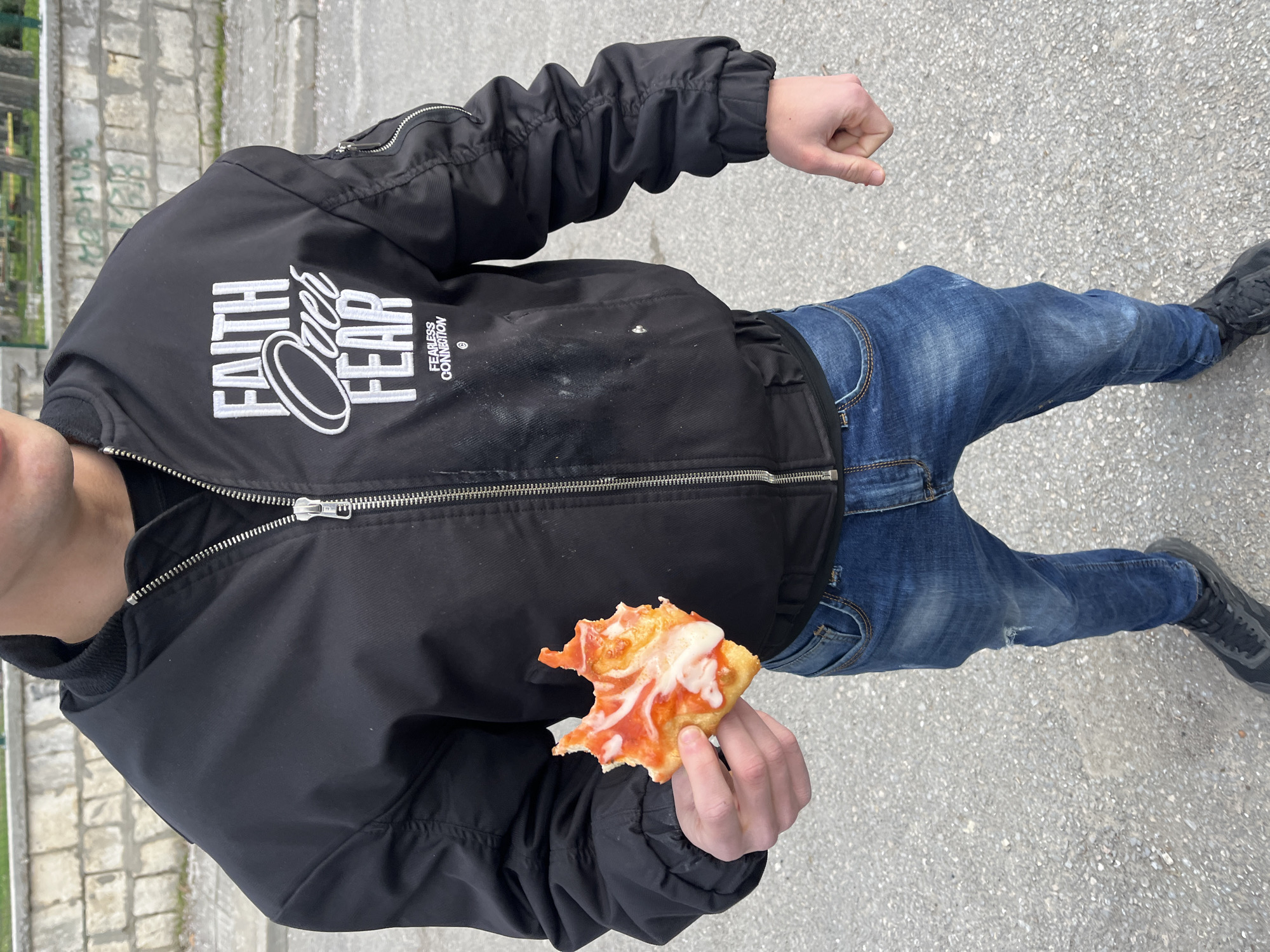 Man in inspirational jacket spotted on Shumen street