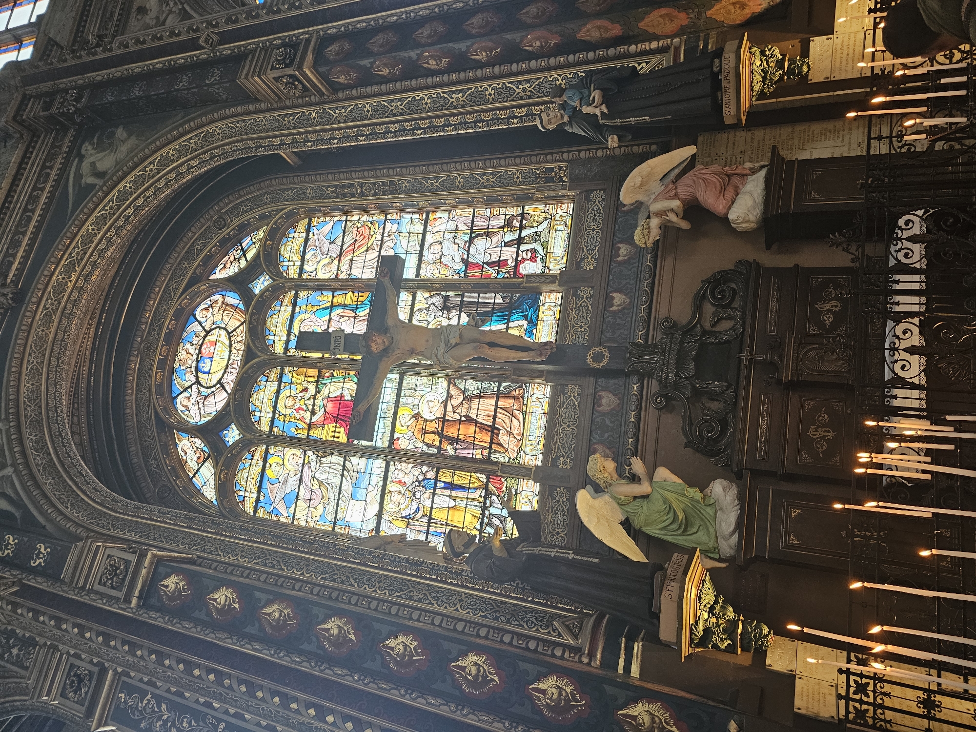 Tourist documents Gothic architecture at Paris religious sites