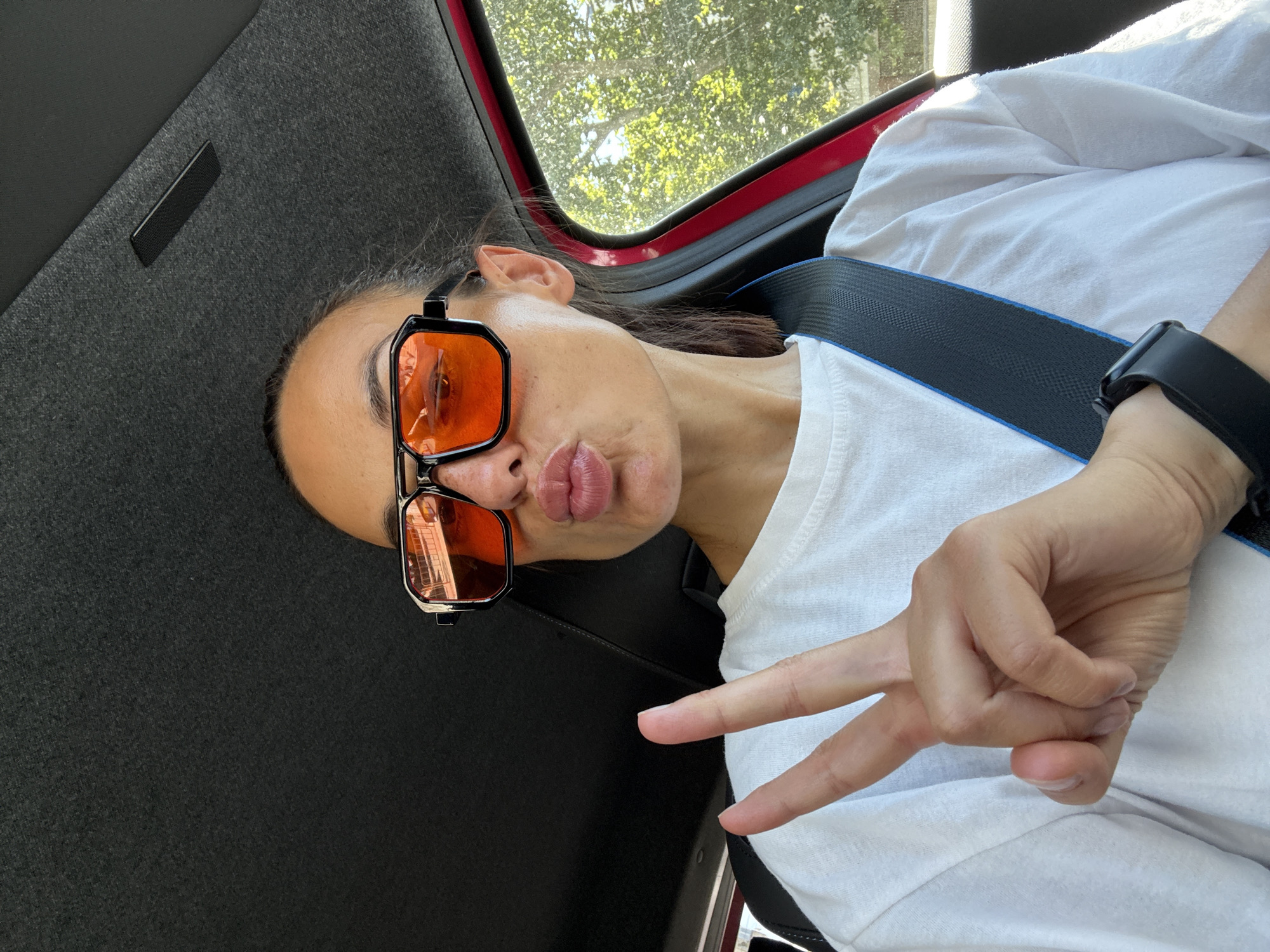 Peace signs and car keys in Pleven on a summer morning