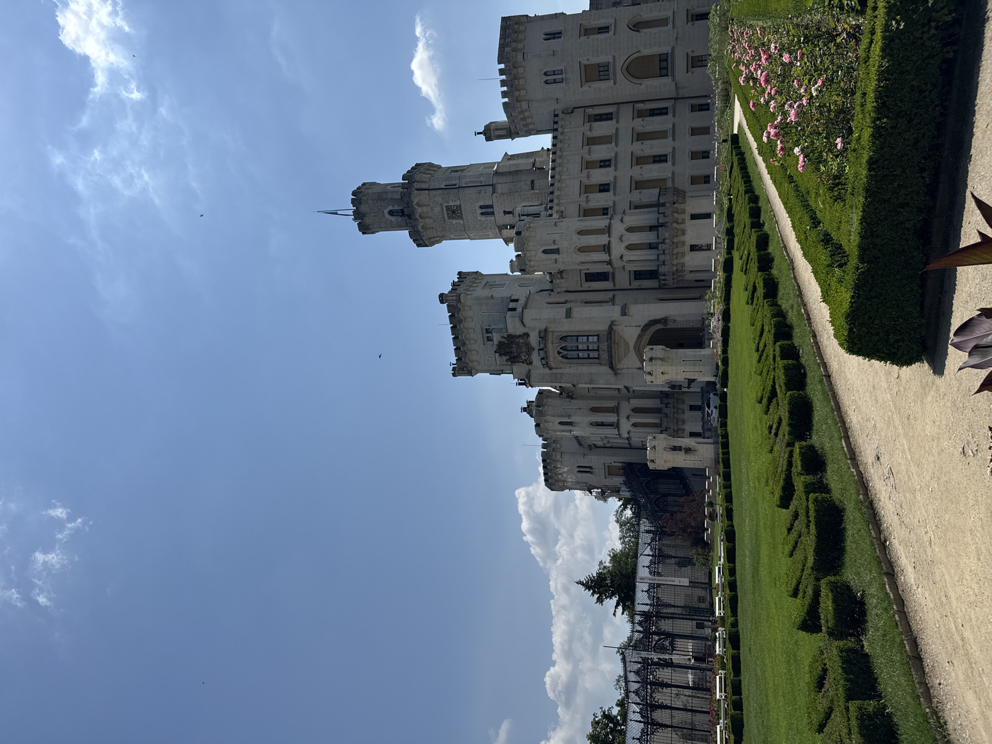 Exploring Hluboká Castle's grounds on a sunny June morning