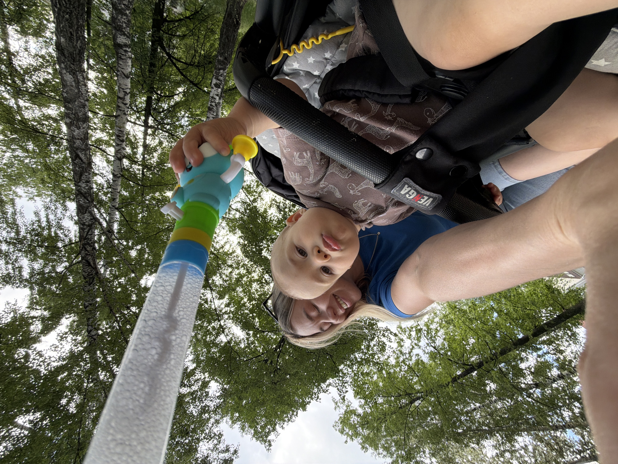 Family enjoys afternoon park outing in Chaikovsky, Russia